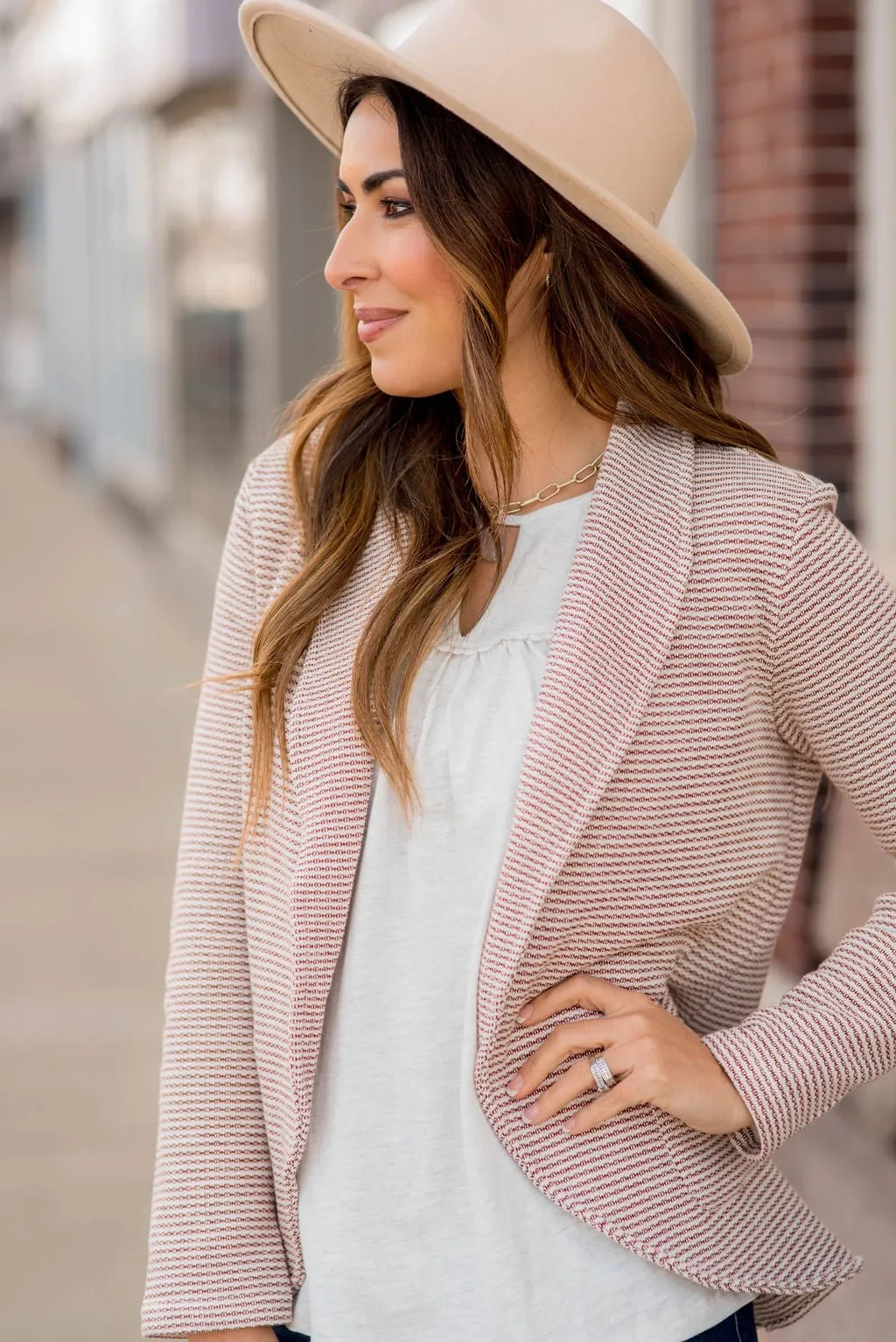 Elegantly Micro Striped Blazer