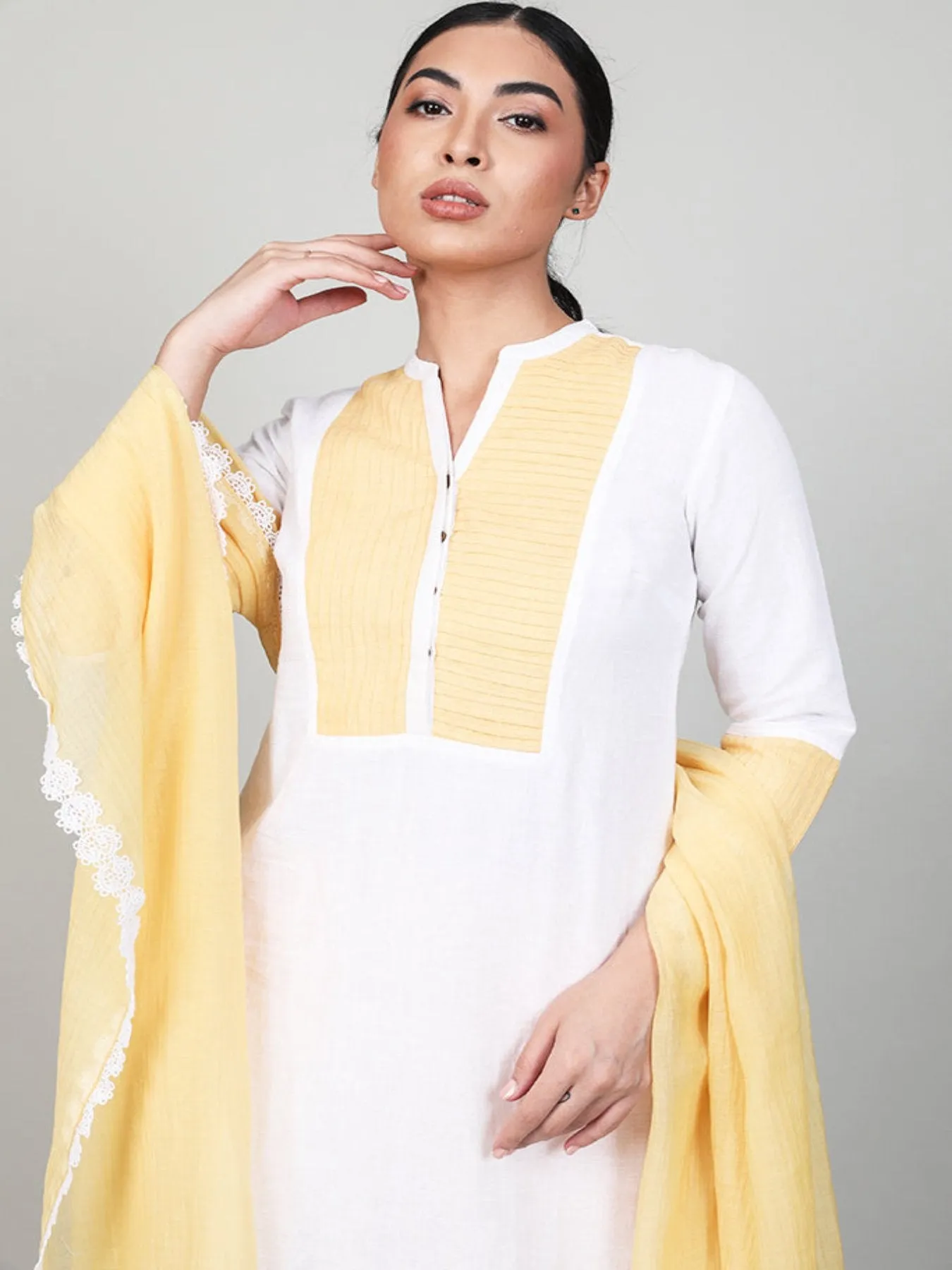 Elegantly Pleated Kurta Set