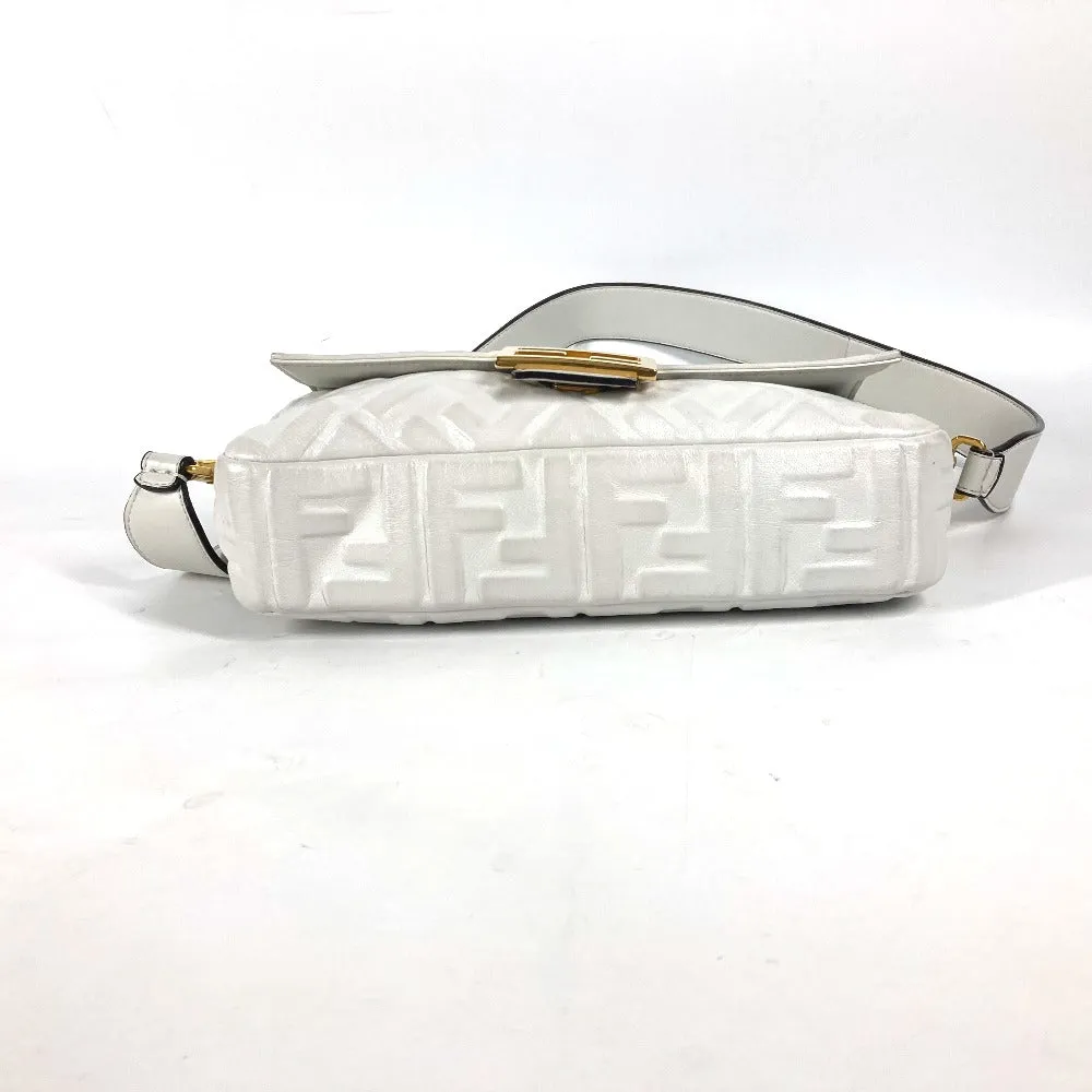 FENDI Shoulder Bag 8BR600 leather white Zucca Mamma Bucket