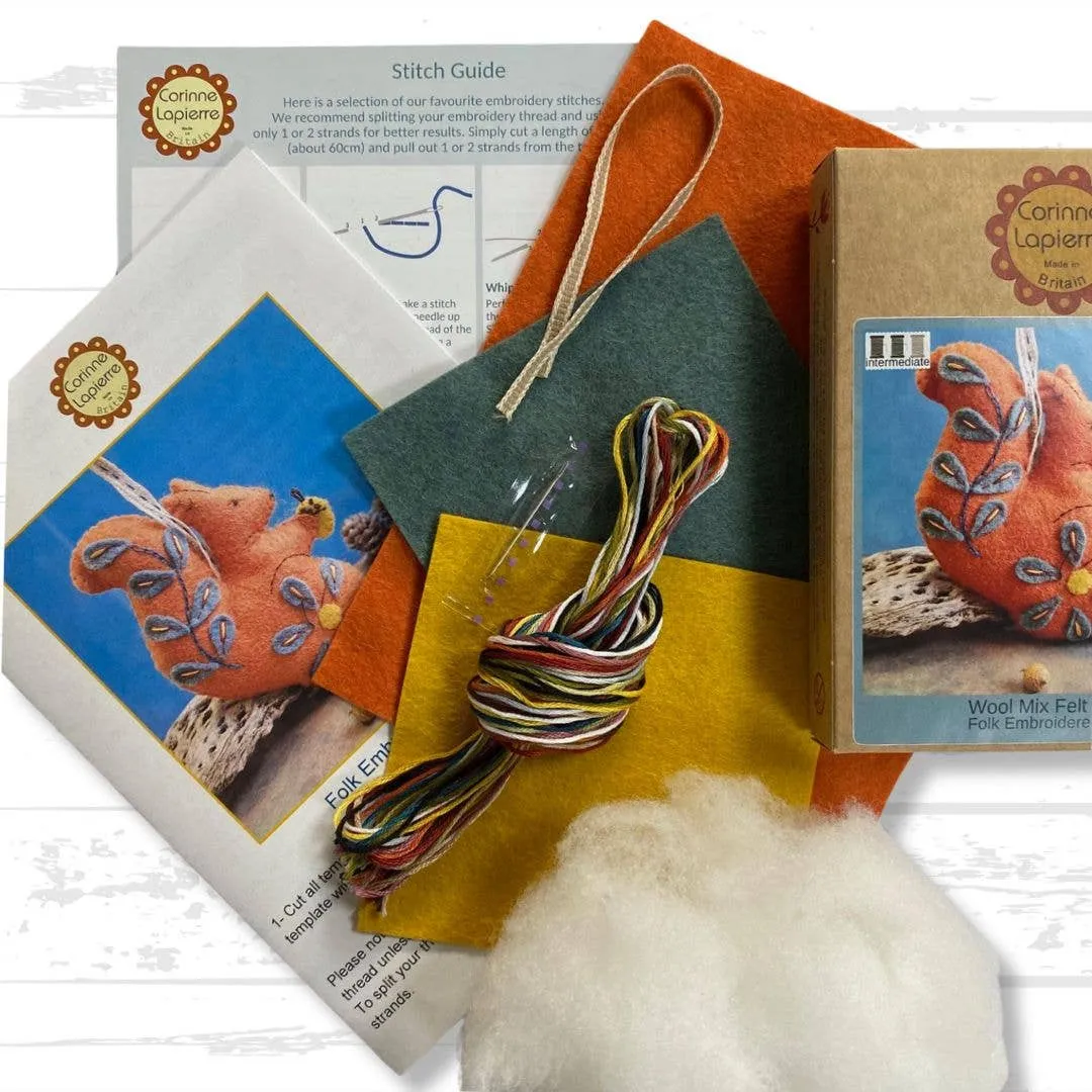 Folk Squirrel Felt Craft Mini Kit