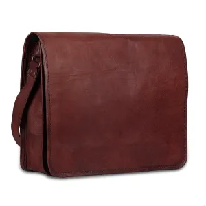 Full Flap Leather Messenger Bag