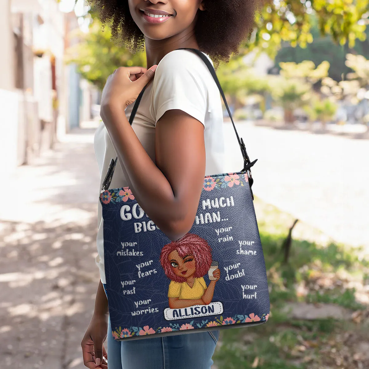 God Is So Much Bigger Than - Personalized Bucket Bag SBBD18LN1294M