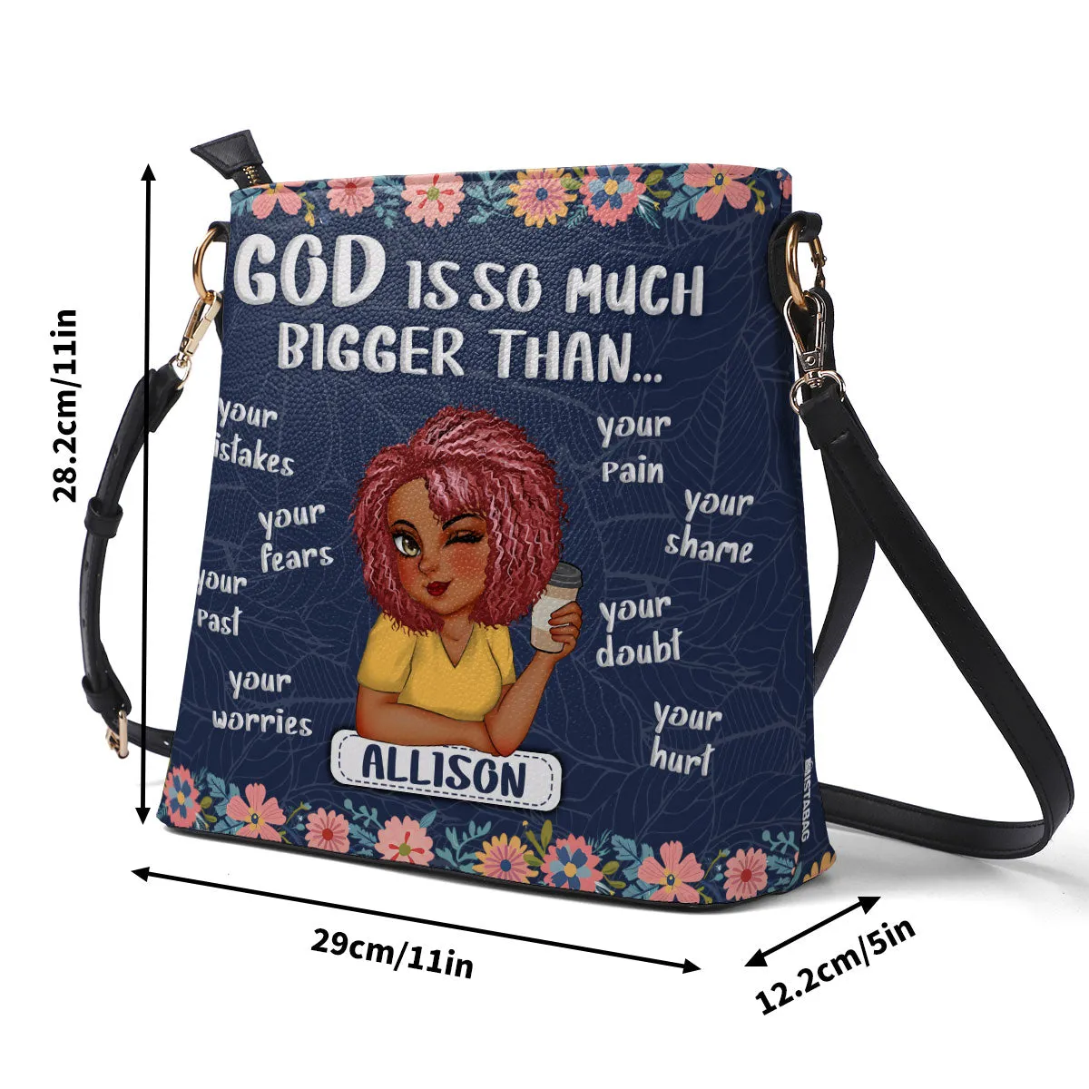 God Is So Much Bigger Than - Personalized Bucket Bag SBBD18LN1294M