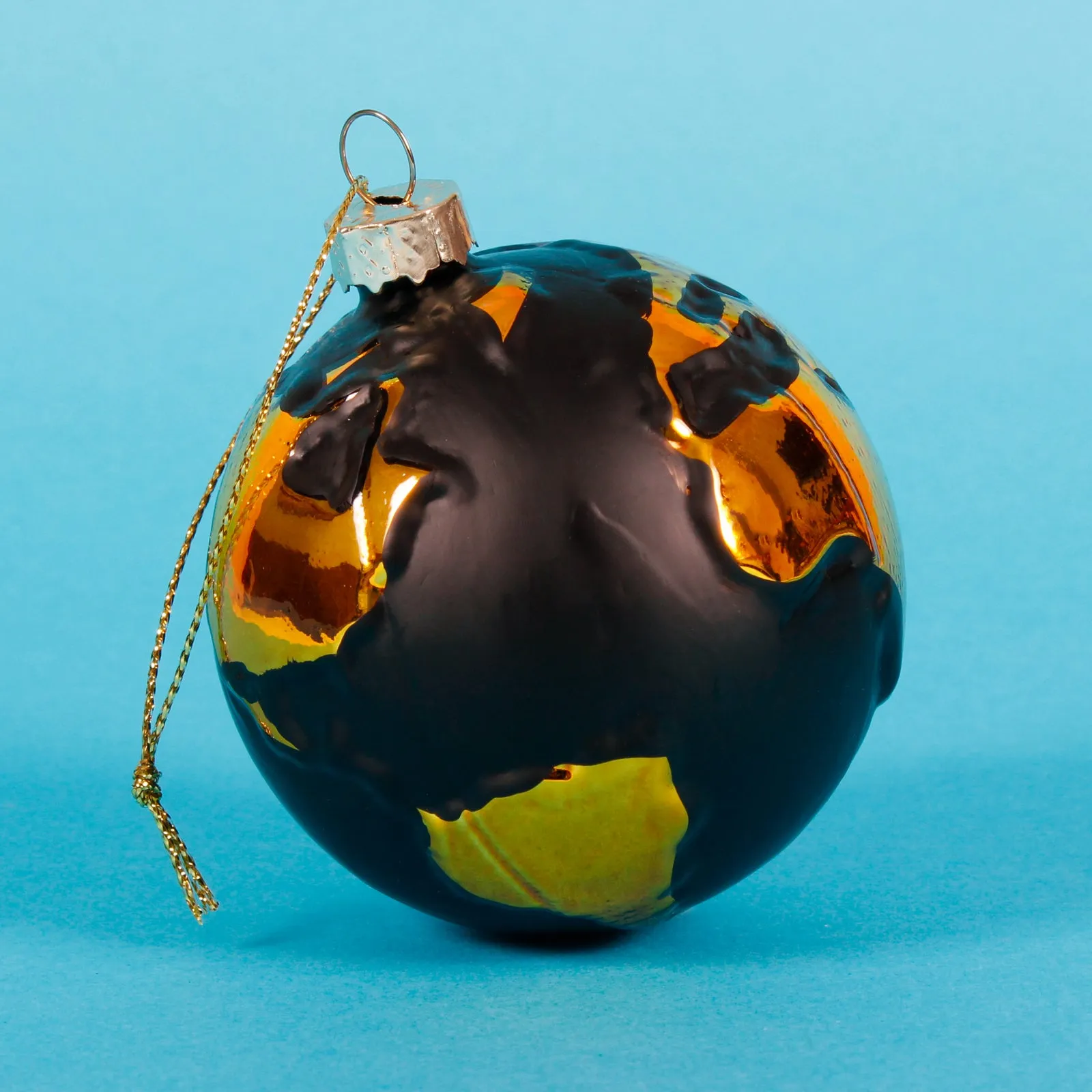 Gold Planet Earth Shaped Bauble