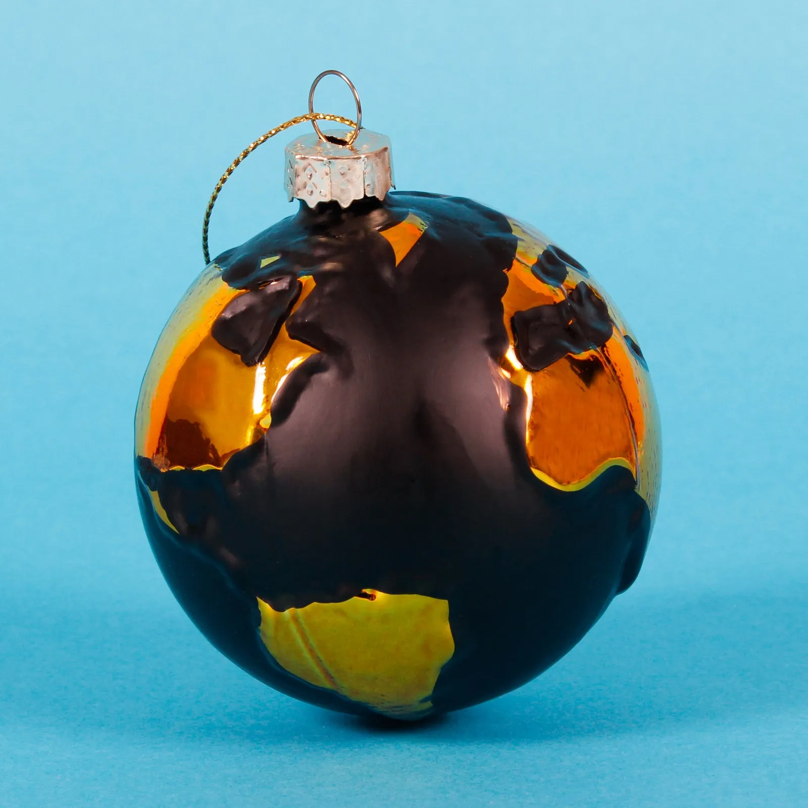 Gold Planet Earth Shaped Bauble