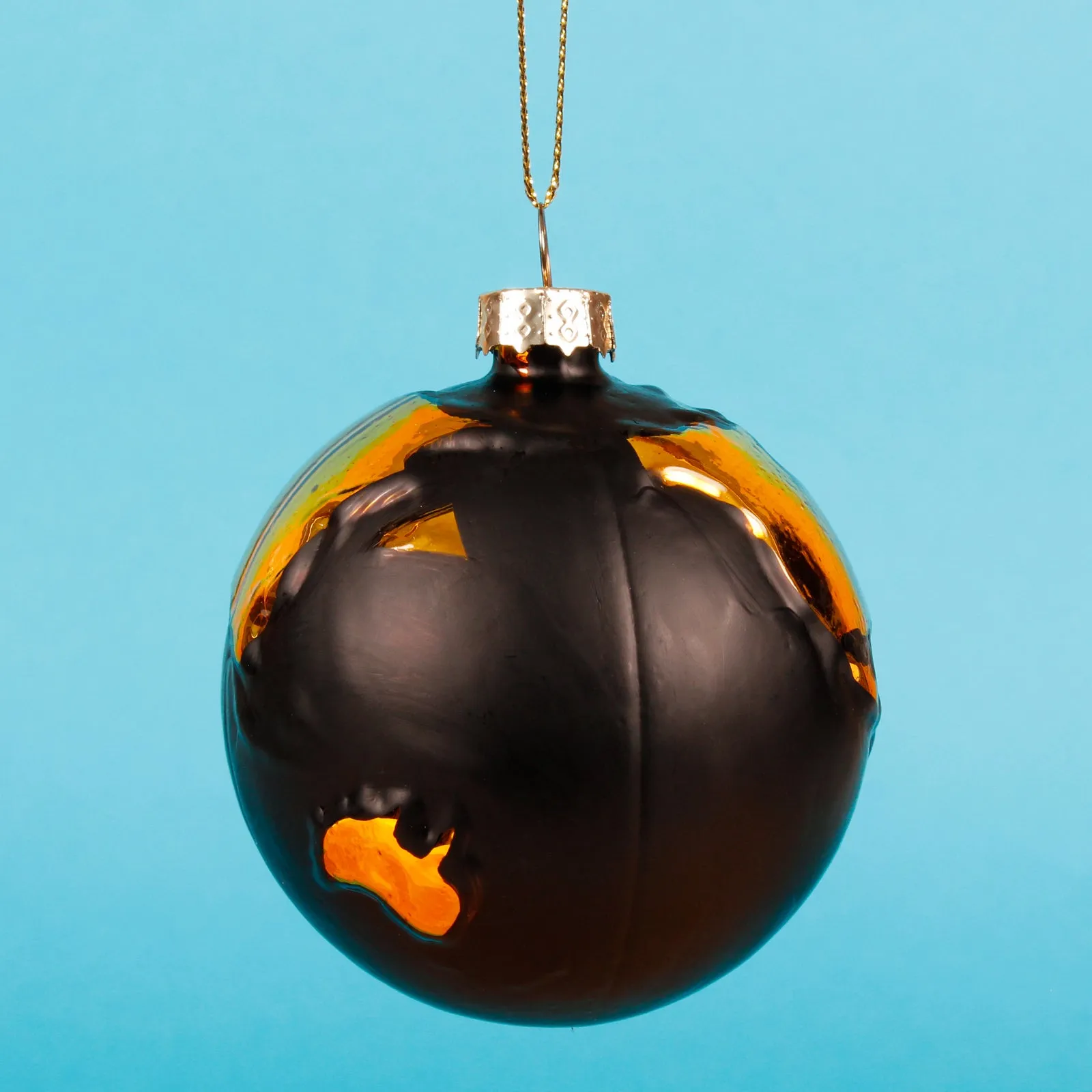 Gold Planet Earth Shaped Bauble