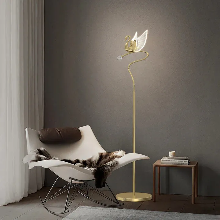 Gold Swan Floor Light| Ivanka Lumiere