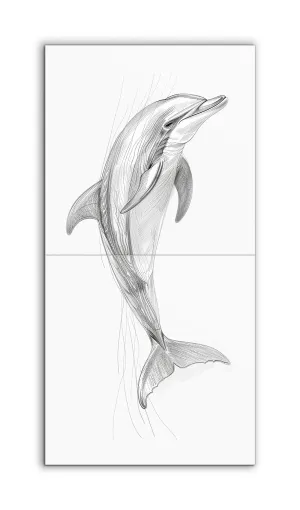 Graceful Dolphin Line Art