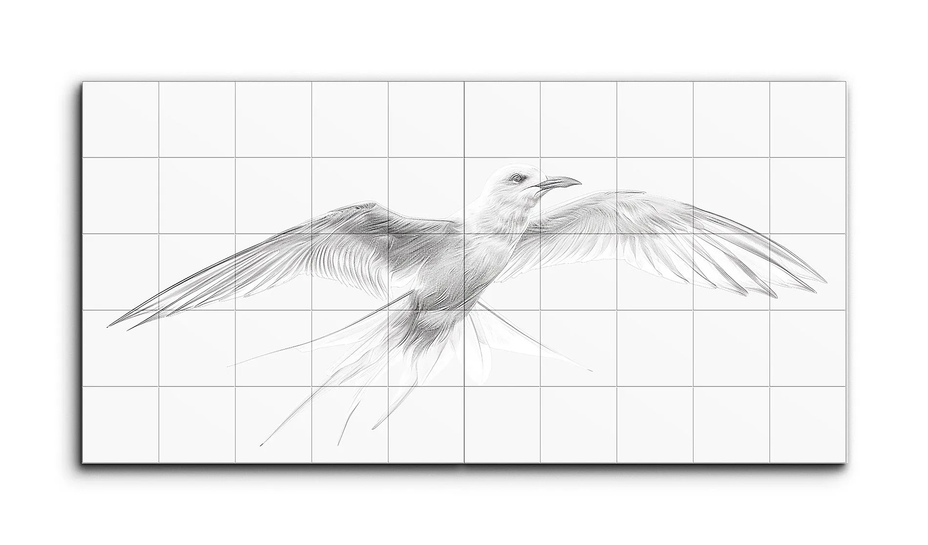 Graceful Flight: Intricate Bird Sketch