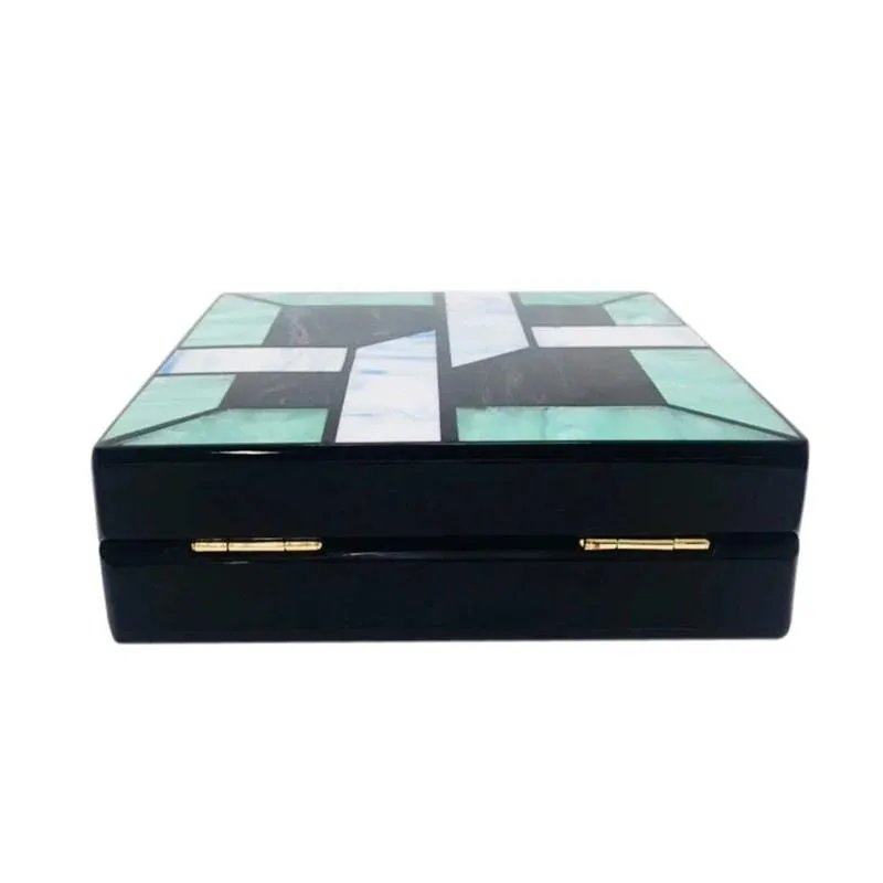 Green Patchwork Ball Clasp Clutch