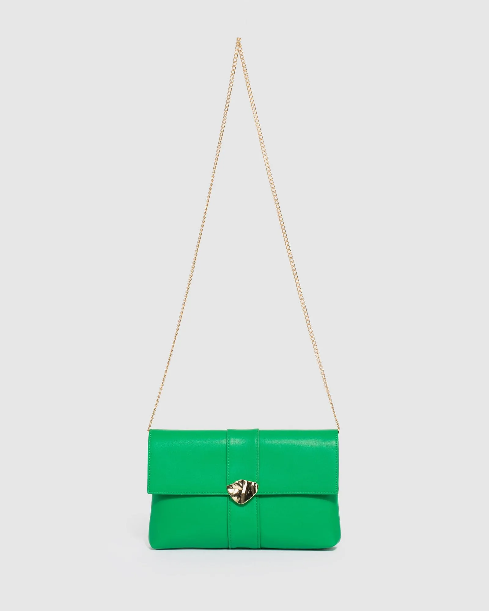 Green Polly Flap Clutch Bag