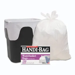 Handi-Bag Super Value Pack, 8 Gal, 0.6 Mil, 22" X 24", White, 780/Carton - WBIHAB6FW130CT