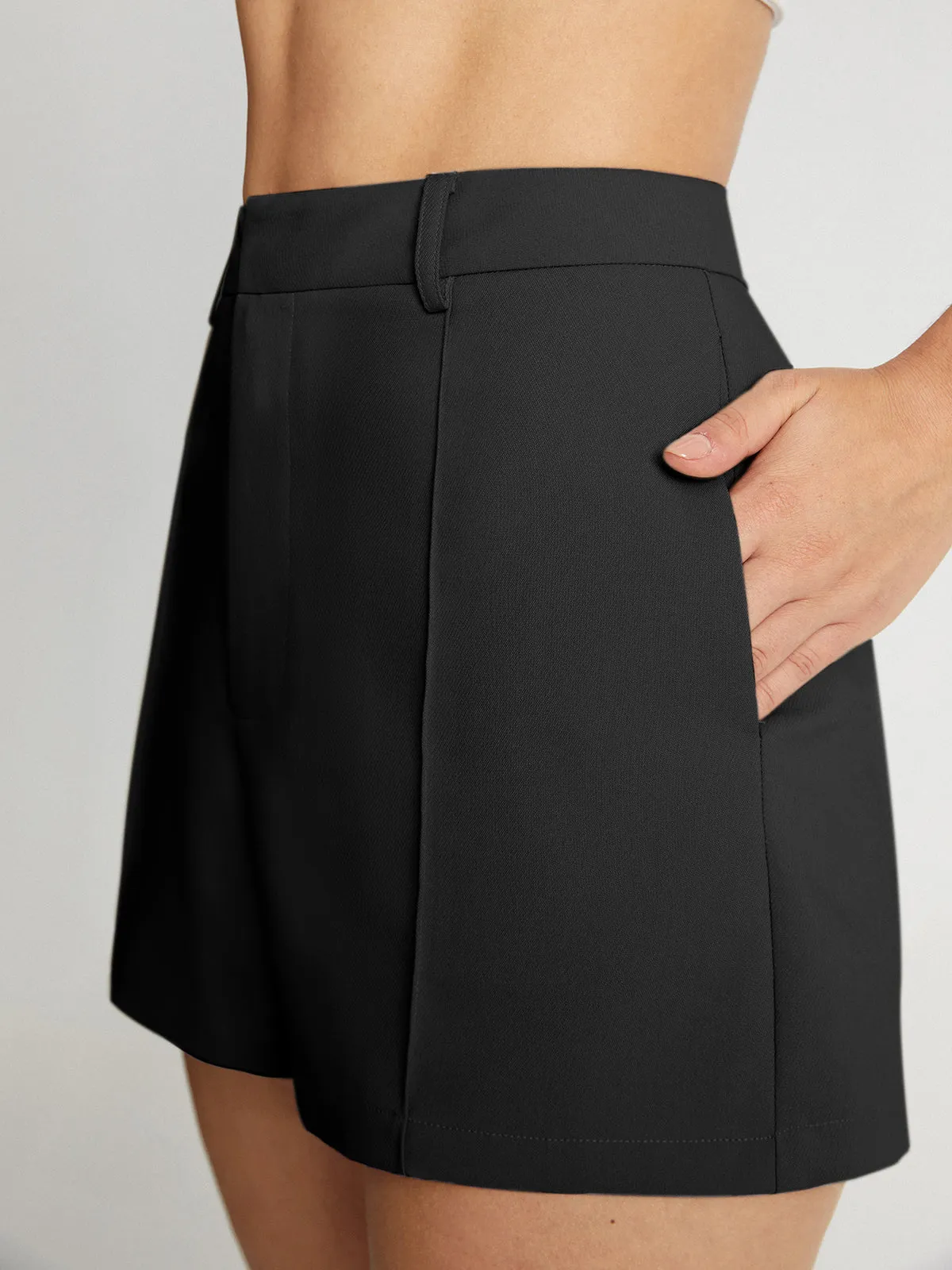 High Waisted Graceful Mini Trouser Shorts