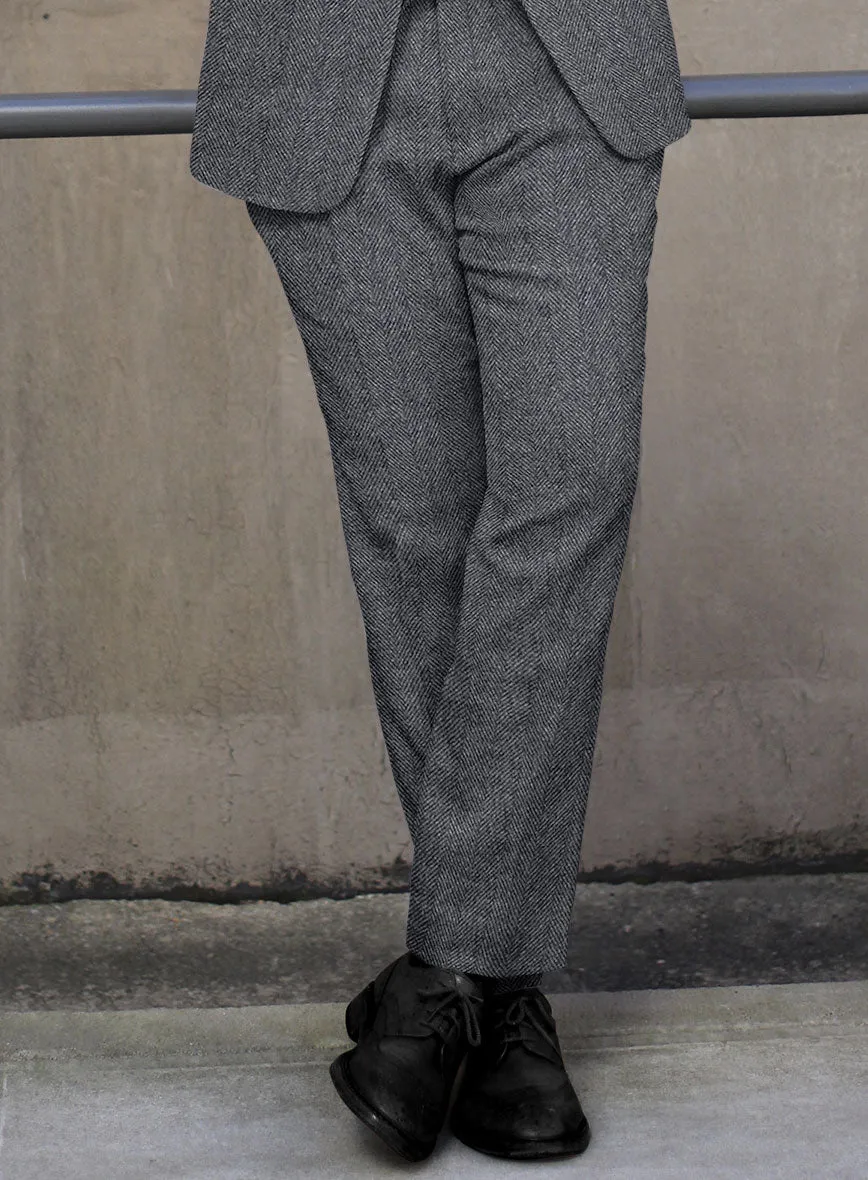 Highlander Heavy Charcoal Herringbone Tweed Suit