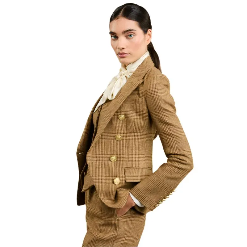 Holland Cooper Knightsbridge Ladies Tweed Blazer - Tawny