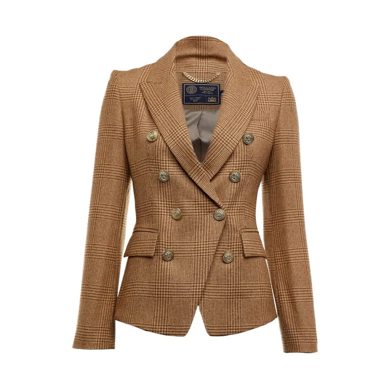 Holland Cooper Knightsbridge Ladies Tweed Blazer - Tawny