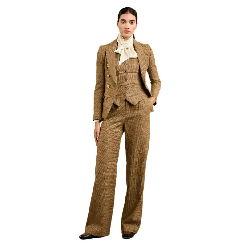 Holland Cooper Knightsbridge Ladies Tweed Blazer - Tawny