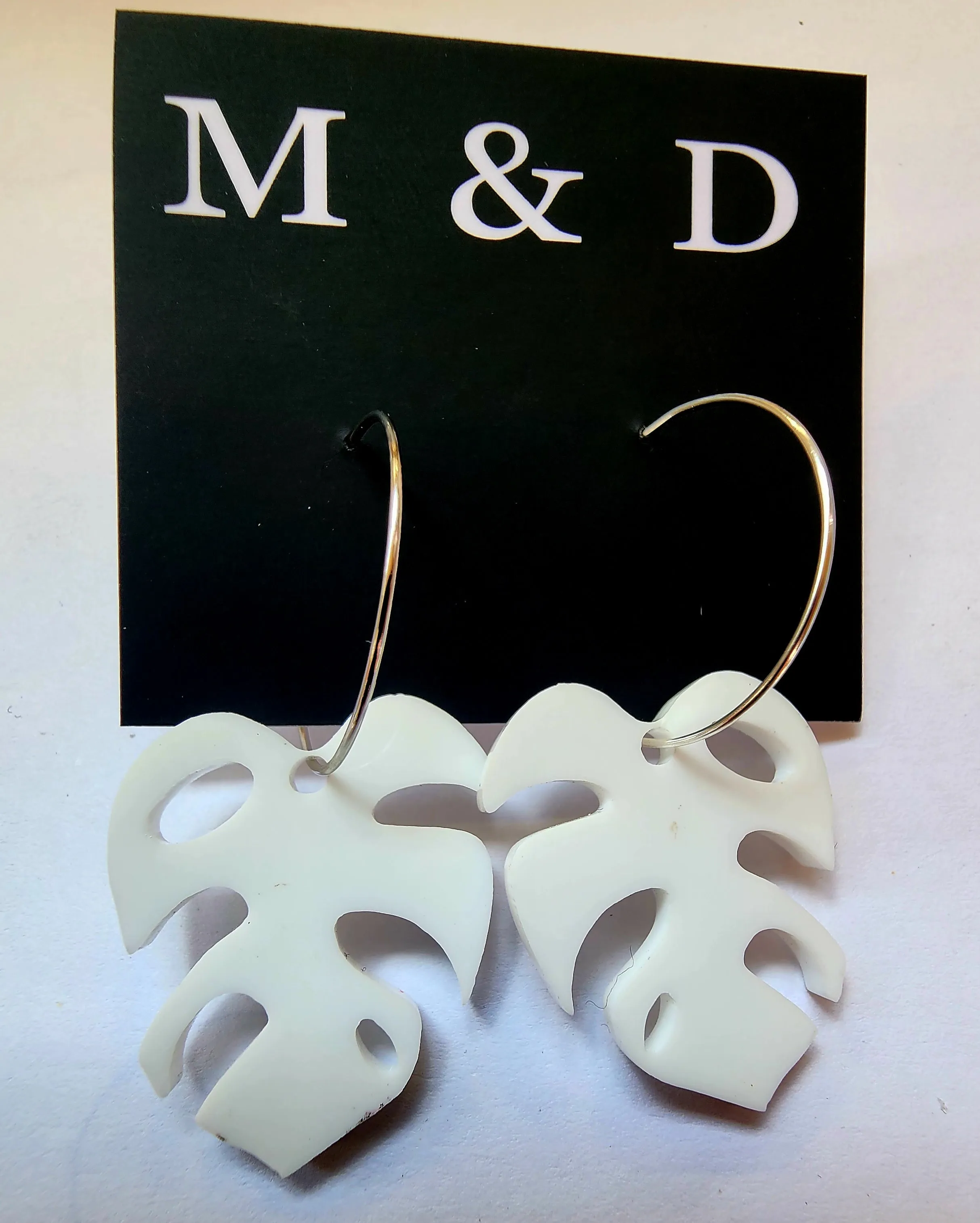 Hooped Monstera Earrings