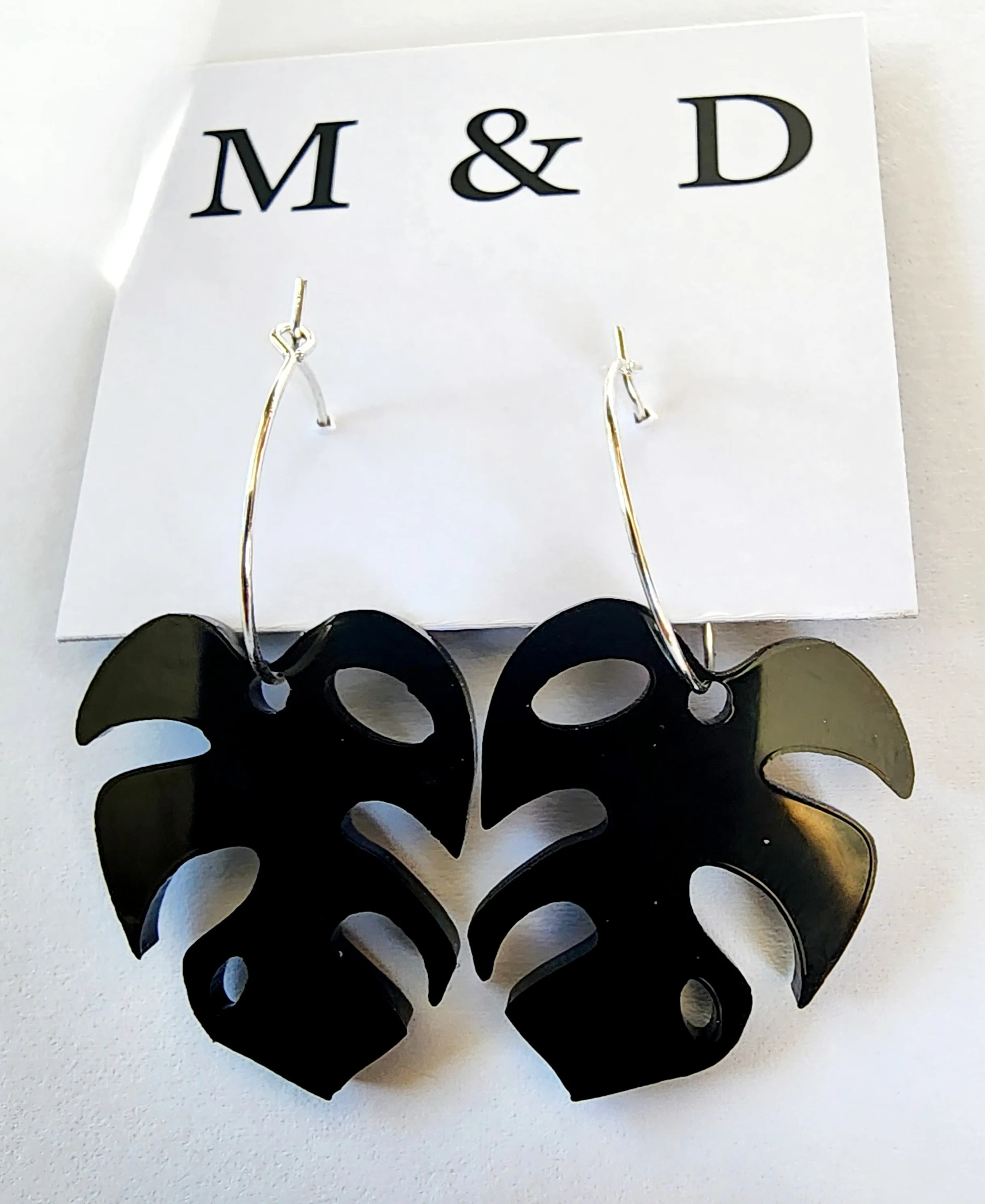 Hooped Monstera Earrings