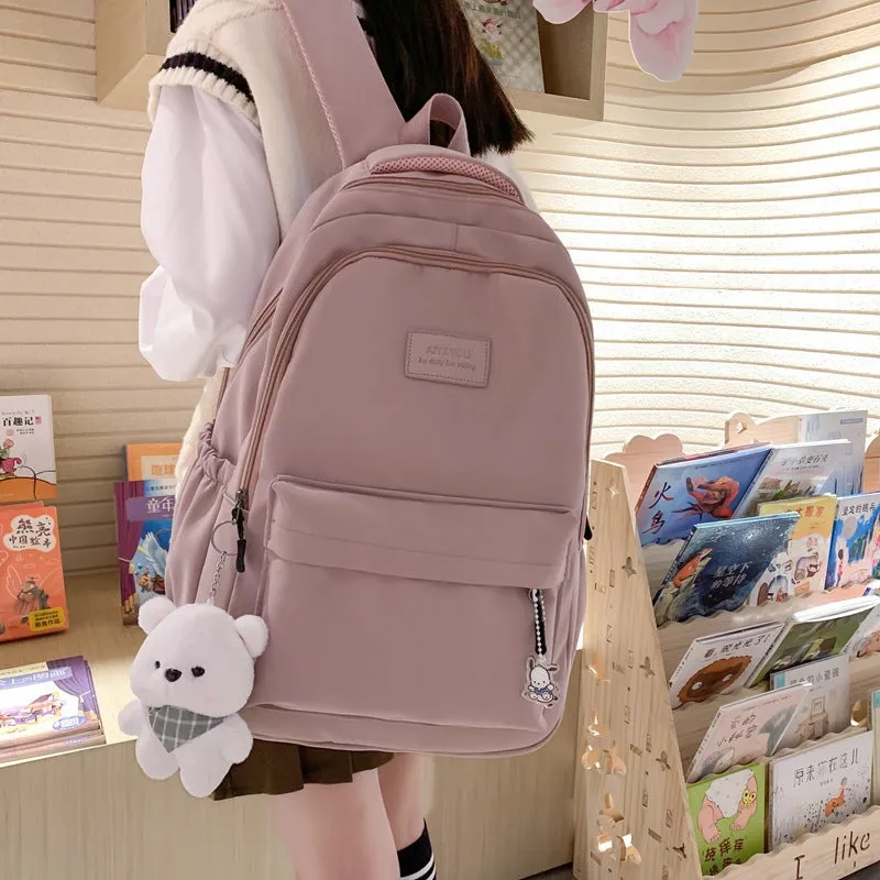 Huihong New Maiden Fresh Backpack Ins University Style Backpack Women's Simple Large Capacity Elementary and Middle School Student Schoolbags