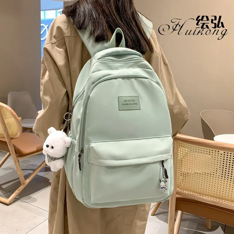 Huihong New Maiden Fresh Backpack Ins University Style Backpack Women's Simple Large Capacity Elementary and Middle School Student Schoolbags