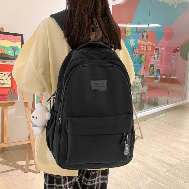 Huihong New Maiden Fresh Backpack Ins University Style Backpack Women's Simple Large Capacity Elementary and Middle School Student Schoolbags