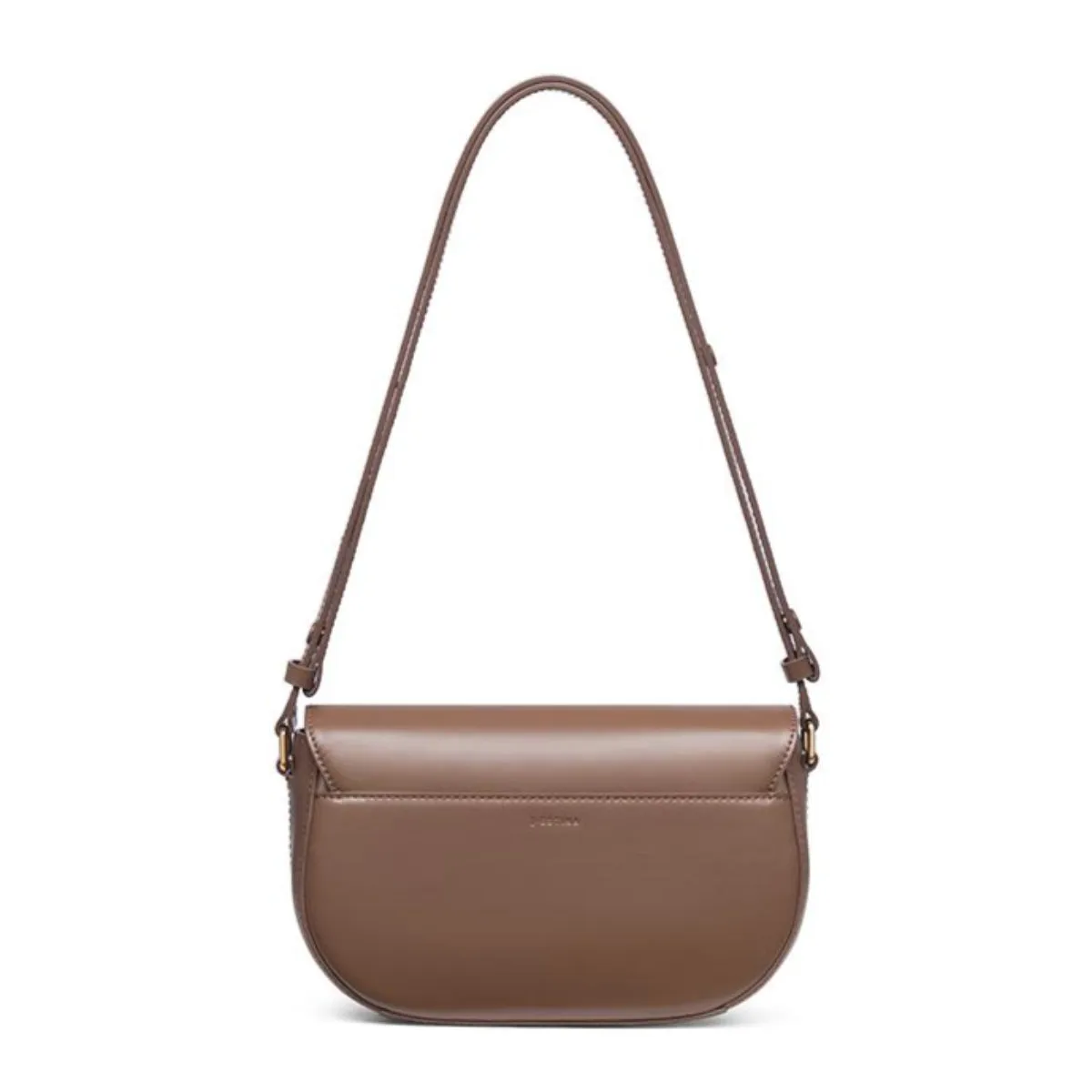 J.ESTINA Classic Leather Bag Brown Shoulder Crossbody Bag with Adjustable Length Strap / from Seoul, Korea