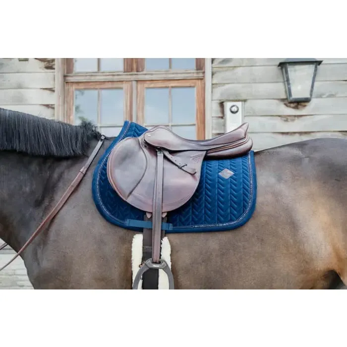 Kentucky Saddle Pad Velvet Pearls Jumping Navy