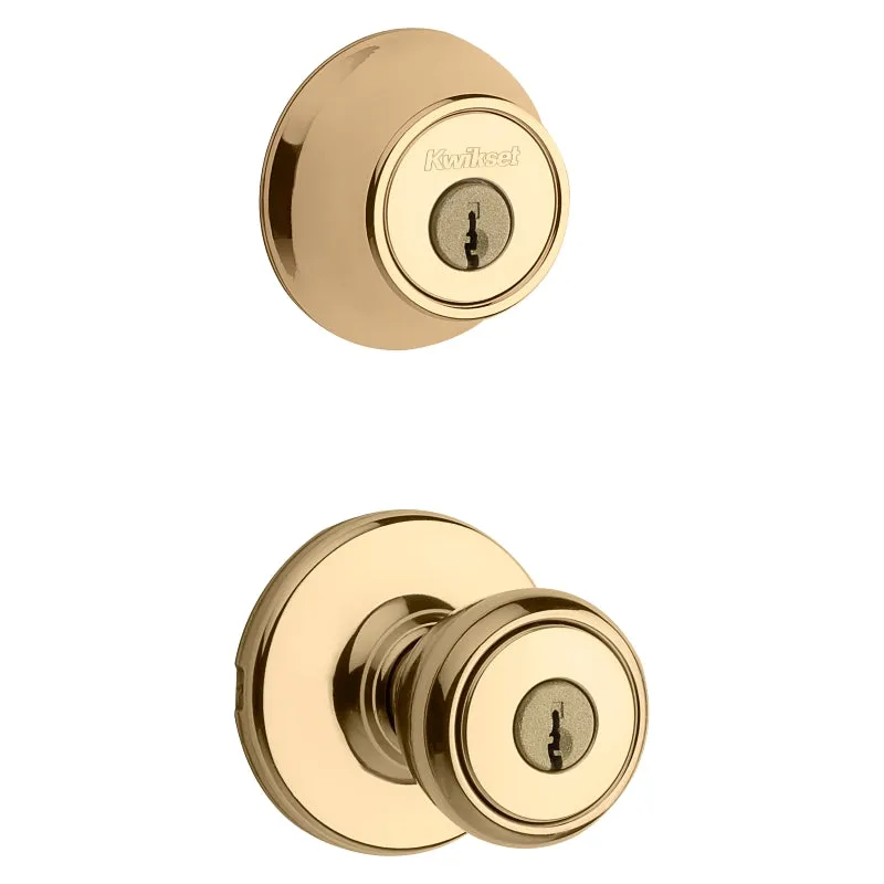 Kwikset 690T 3CP6ALRCSK6 Combination Lockset, Knob Handle, Tylo Design, Polished Brass, 3 Grade :CD: QUANTITY: 1