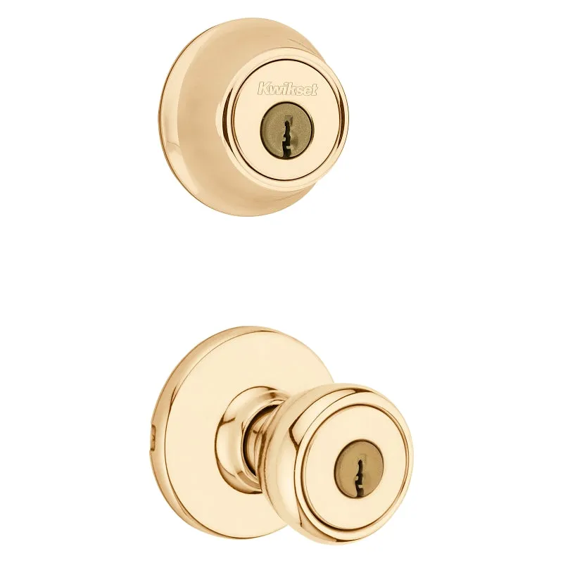 Kwikset 695T 3CP6ALRCSK6 Combination Lockset, Knob Handle, Tylo Design, Polished Brass, 3 Grade :CD: QUANTITY: 1