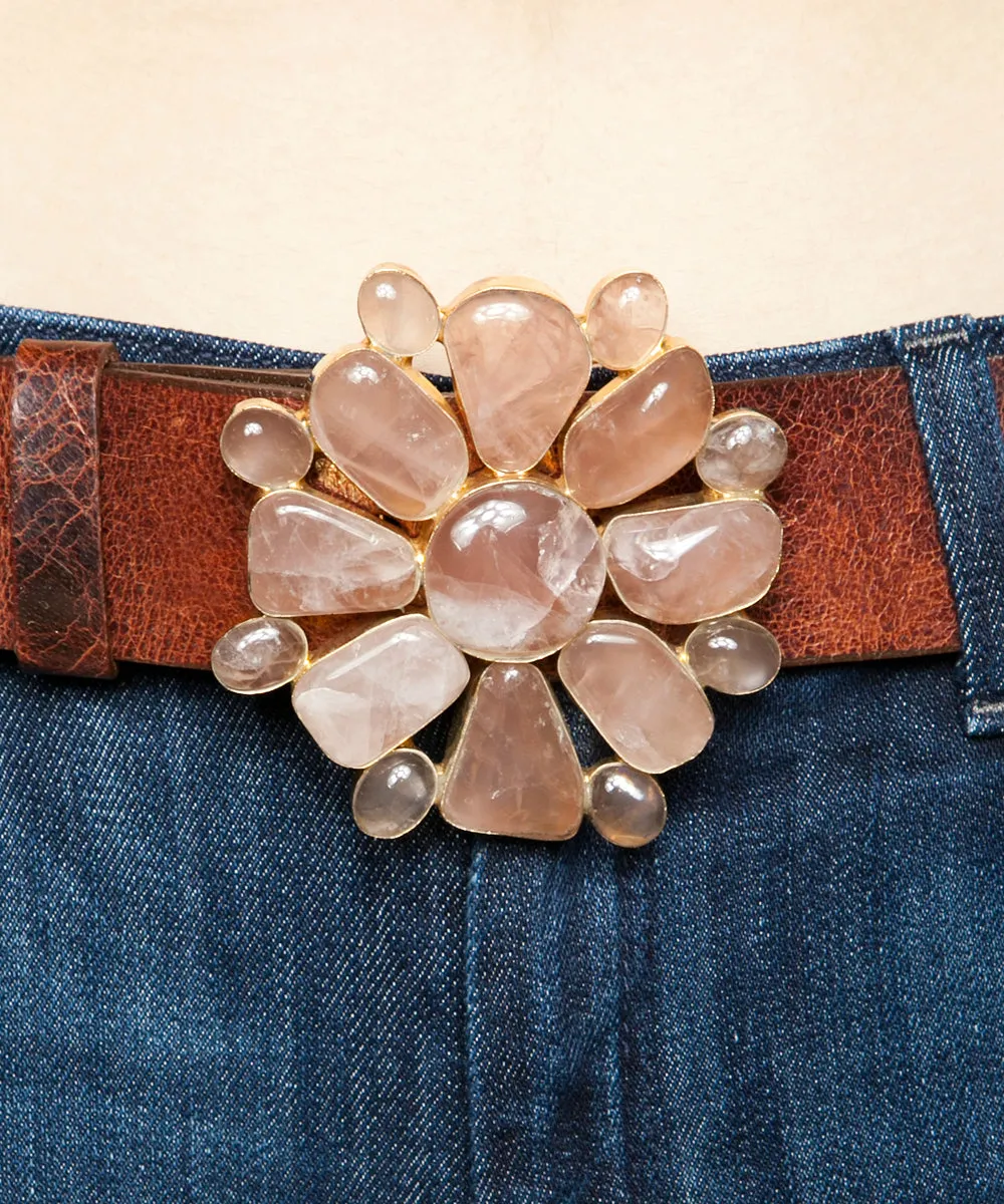 LA VIE EN ROSE QUARTZ BELT BUCKLE