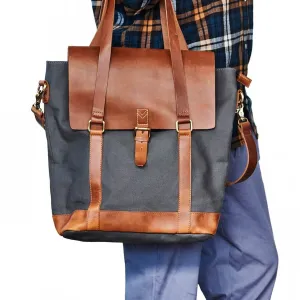 Leather and Canvas Holdall Bag