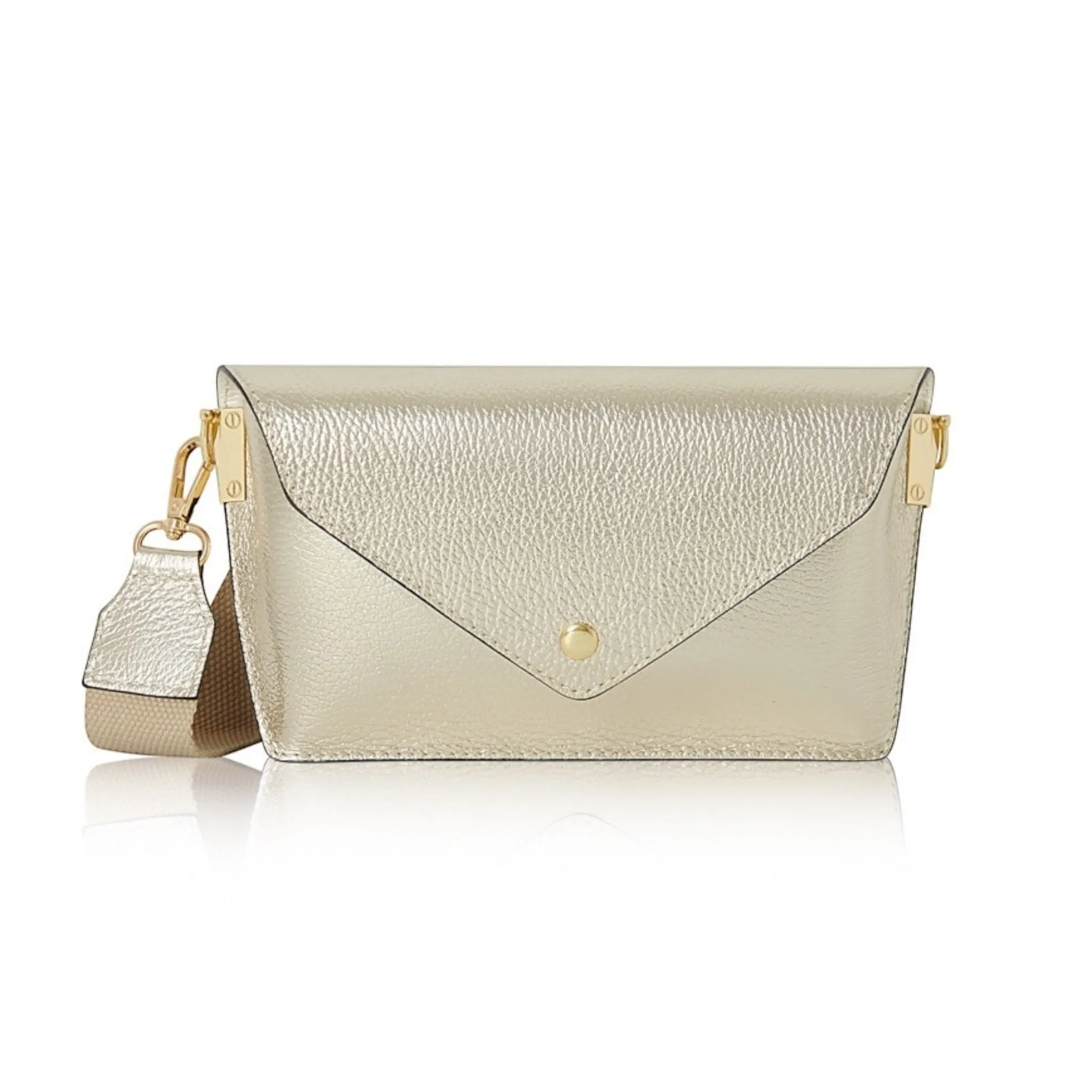 Leather Crossbody Mini Bag Gold