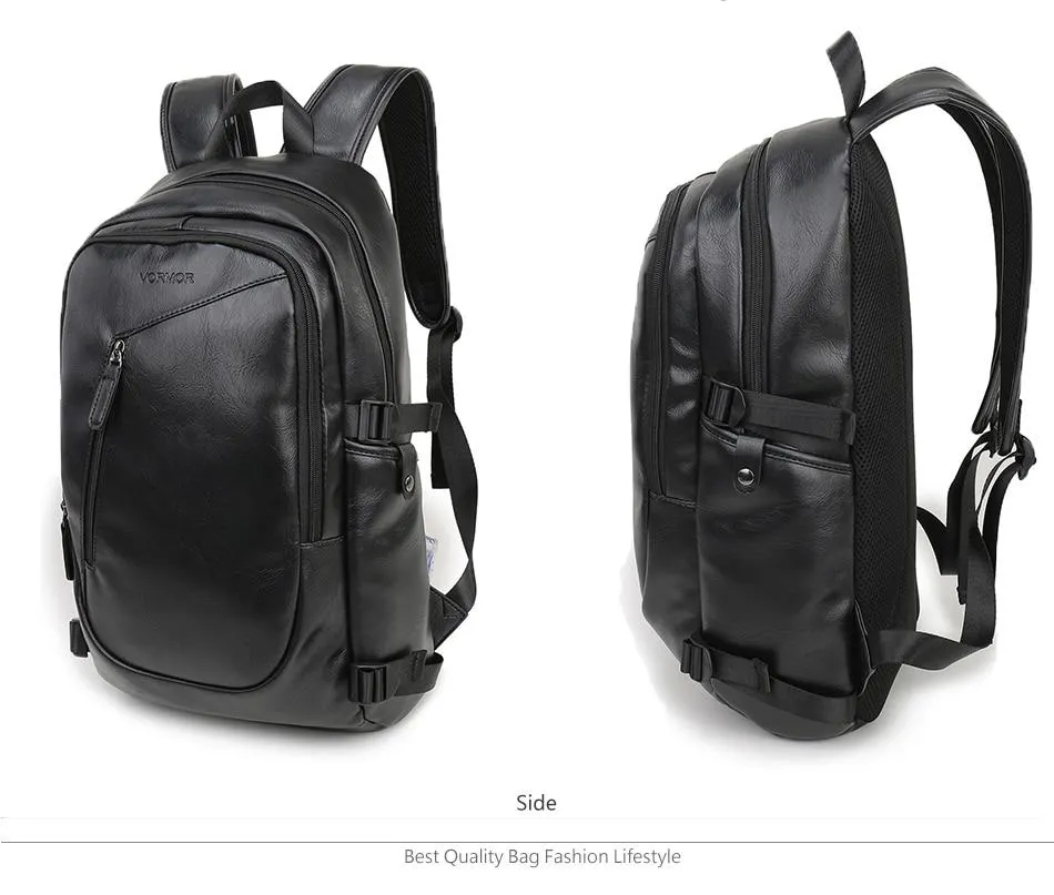 Leather Waterproof Laptop Backpack