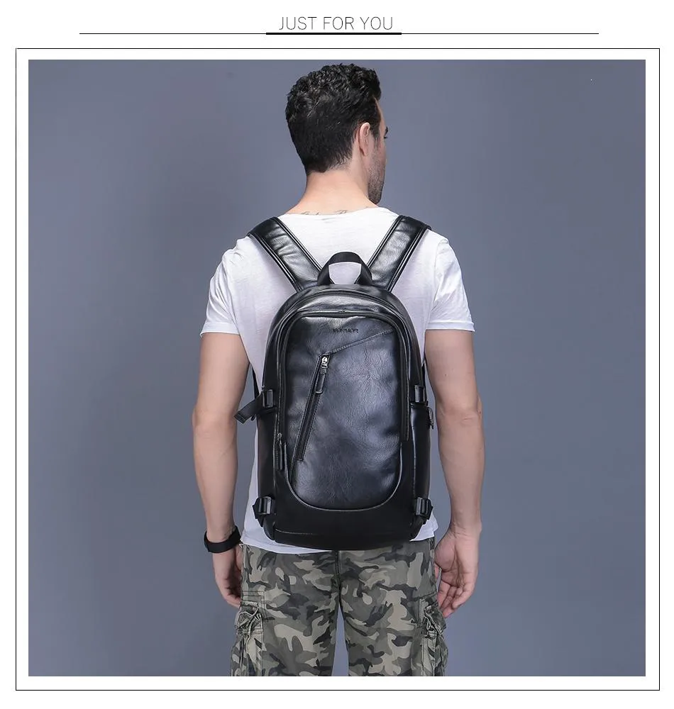 Leather Waterproof Laptop Backpack