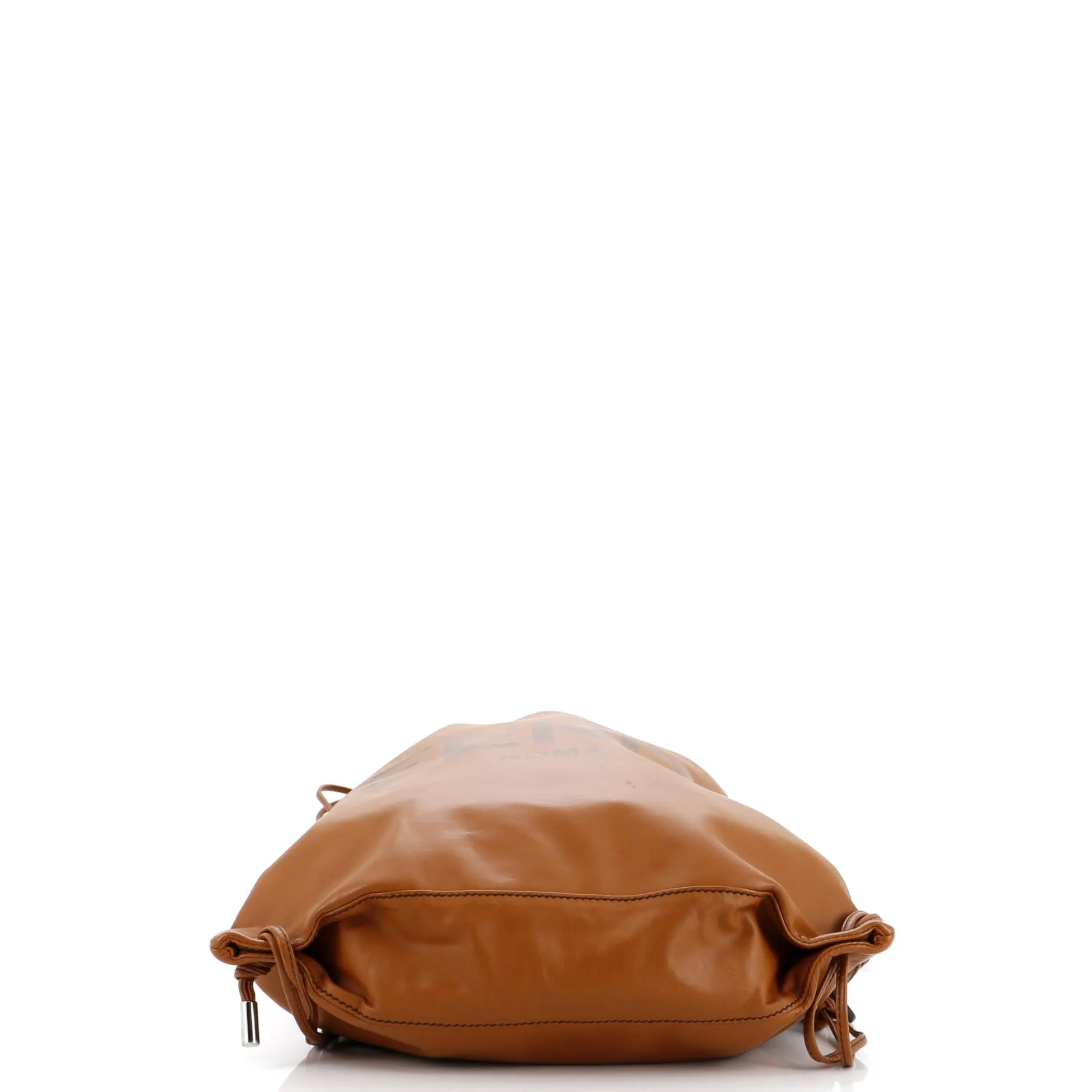 Logo Drawstring Backpack Leather