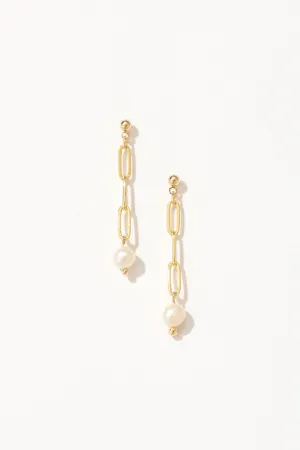 Luxe Chain Dangle Pearl Earrings