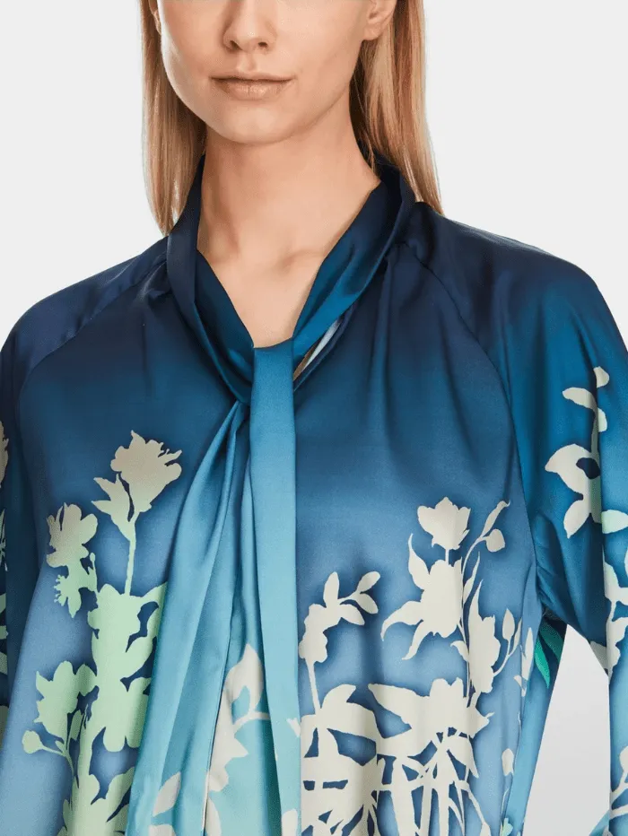 Marc Cain Collections Blouse With Floral Silhouette Motif XC 51.10 W23 COL 562