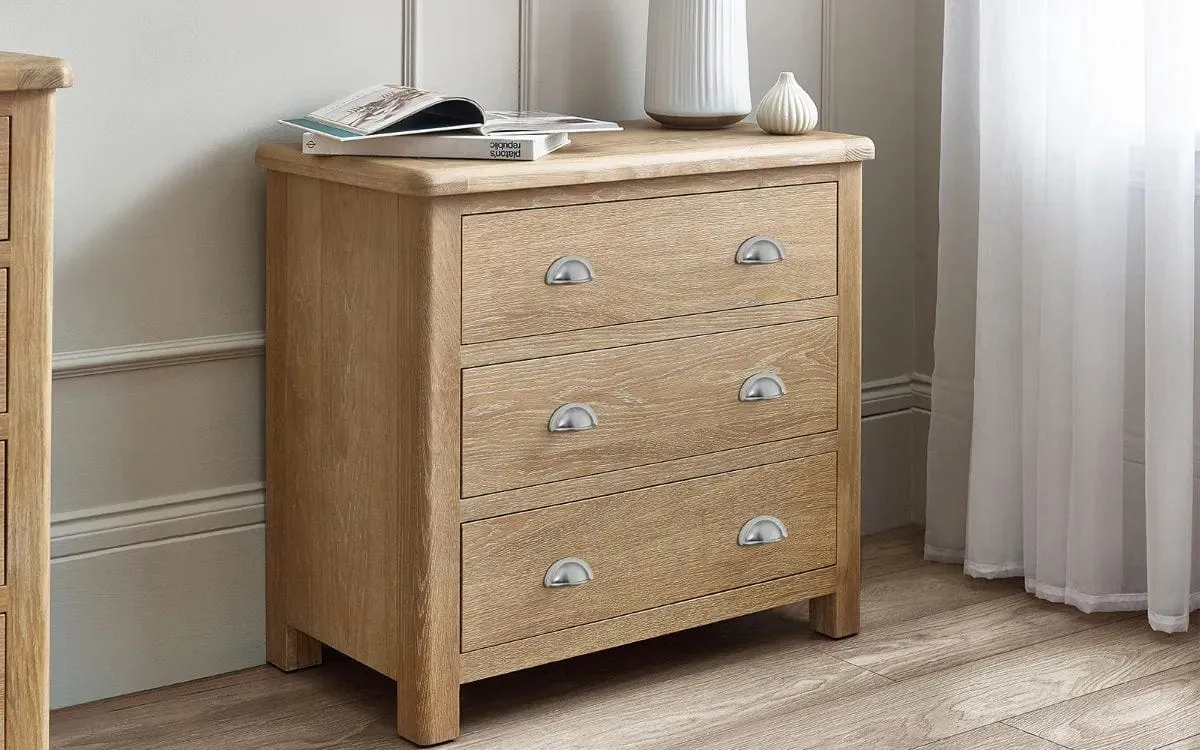 Memphis Limed Oak 3 Drawer Chest