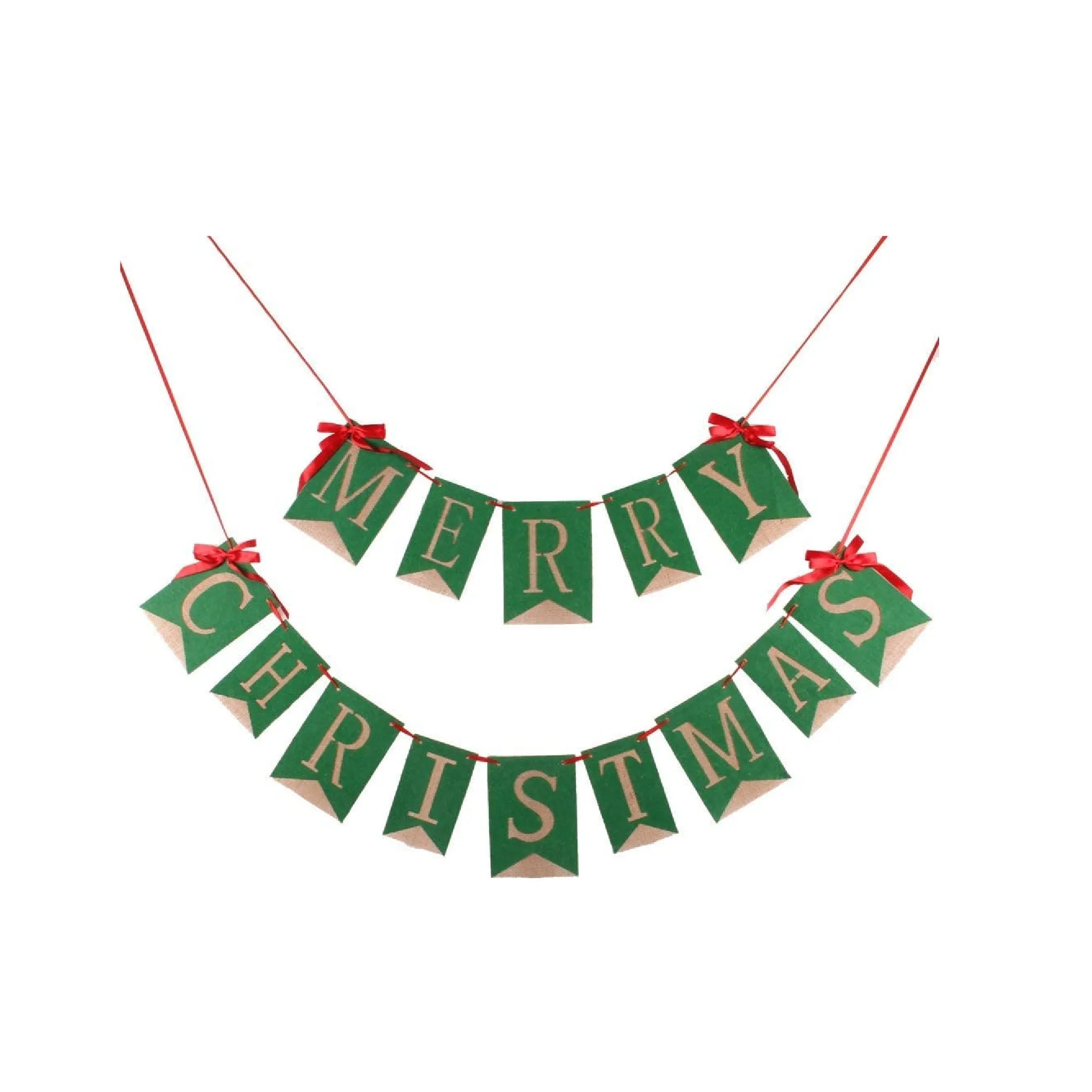 Merry Christmas Burlap Fireplace Banners | Christmas Decorations Christmas Banner for Mantle