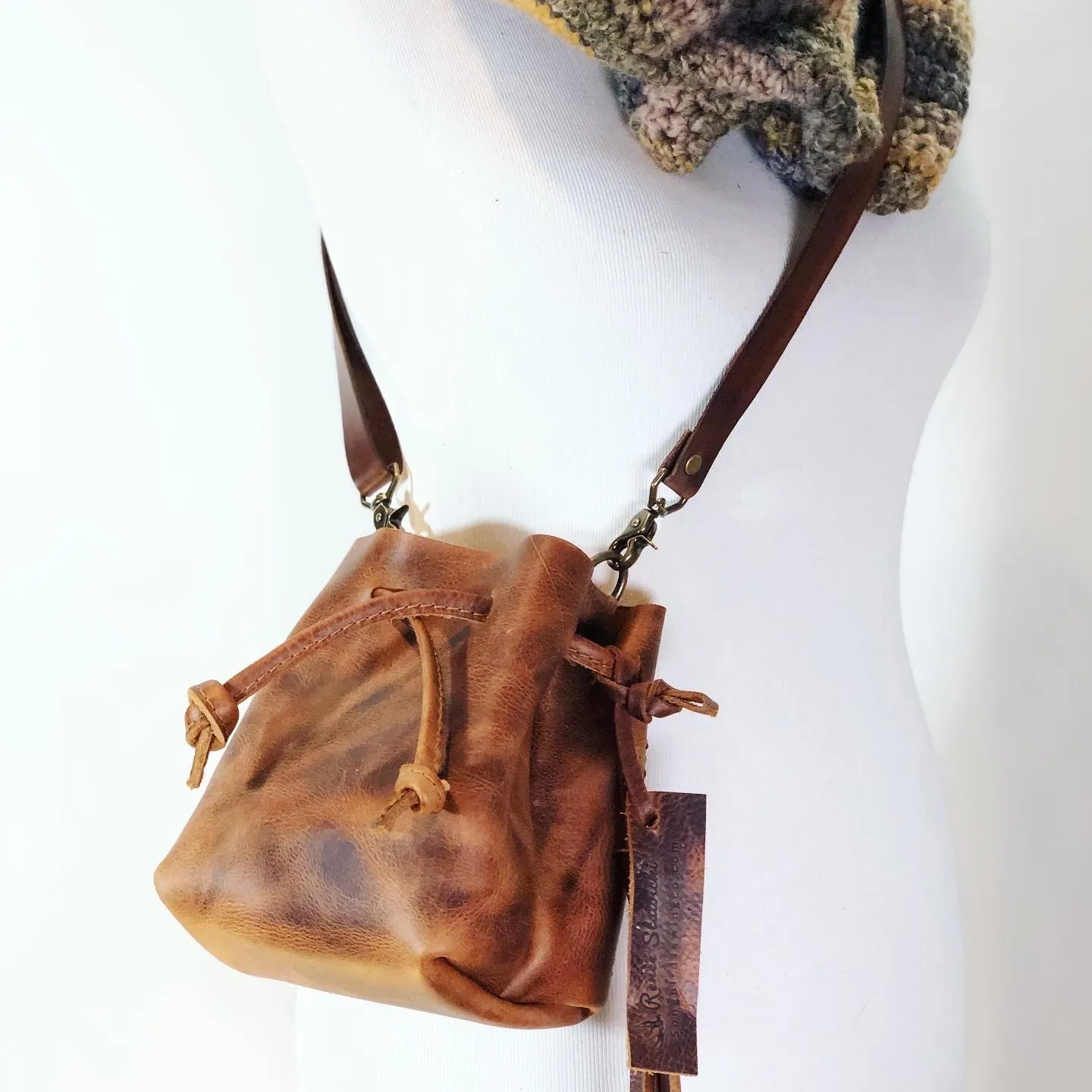 Mini Leather Bucket Bag