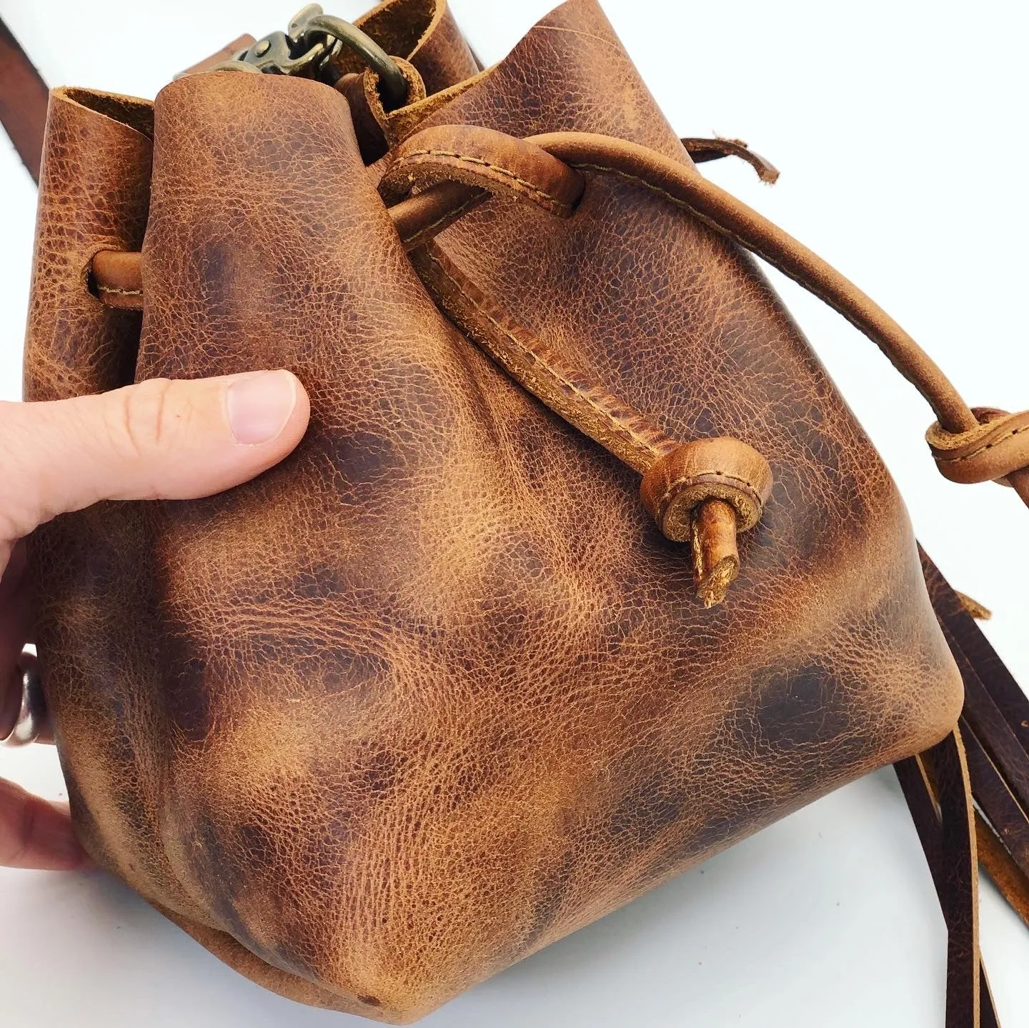 Mini Leather Bucket Bag