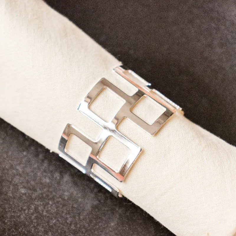 Minimalistic Silver Napkin Rings (Set of 6)