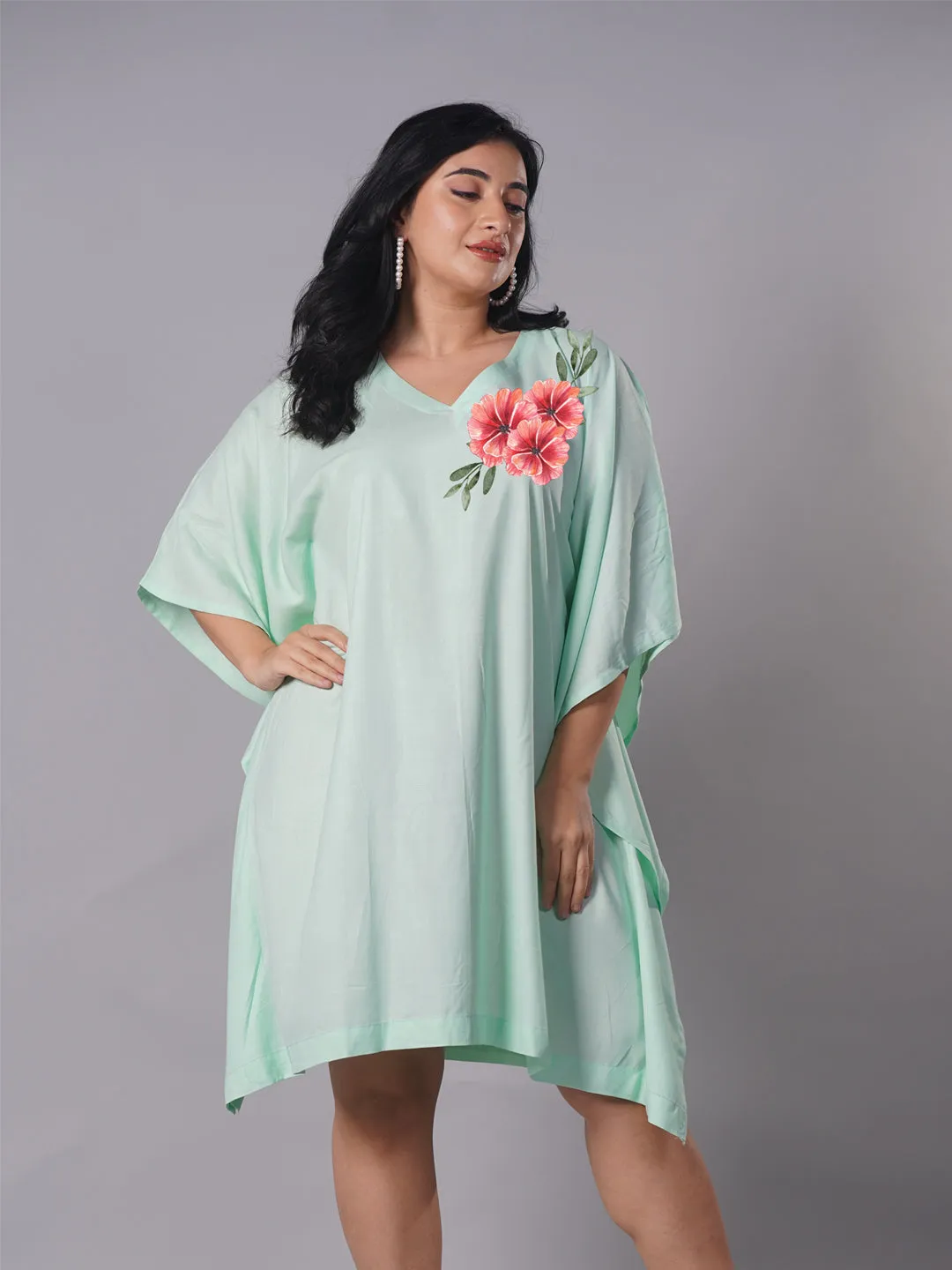 Mint Rayon Kaftan - Graceful