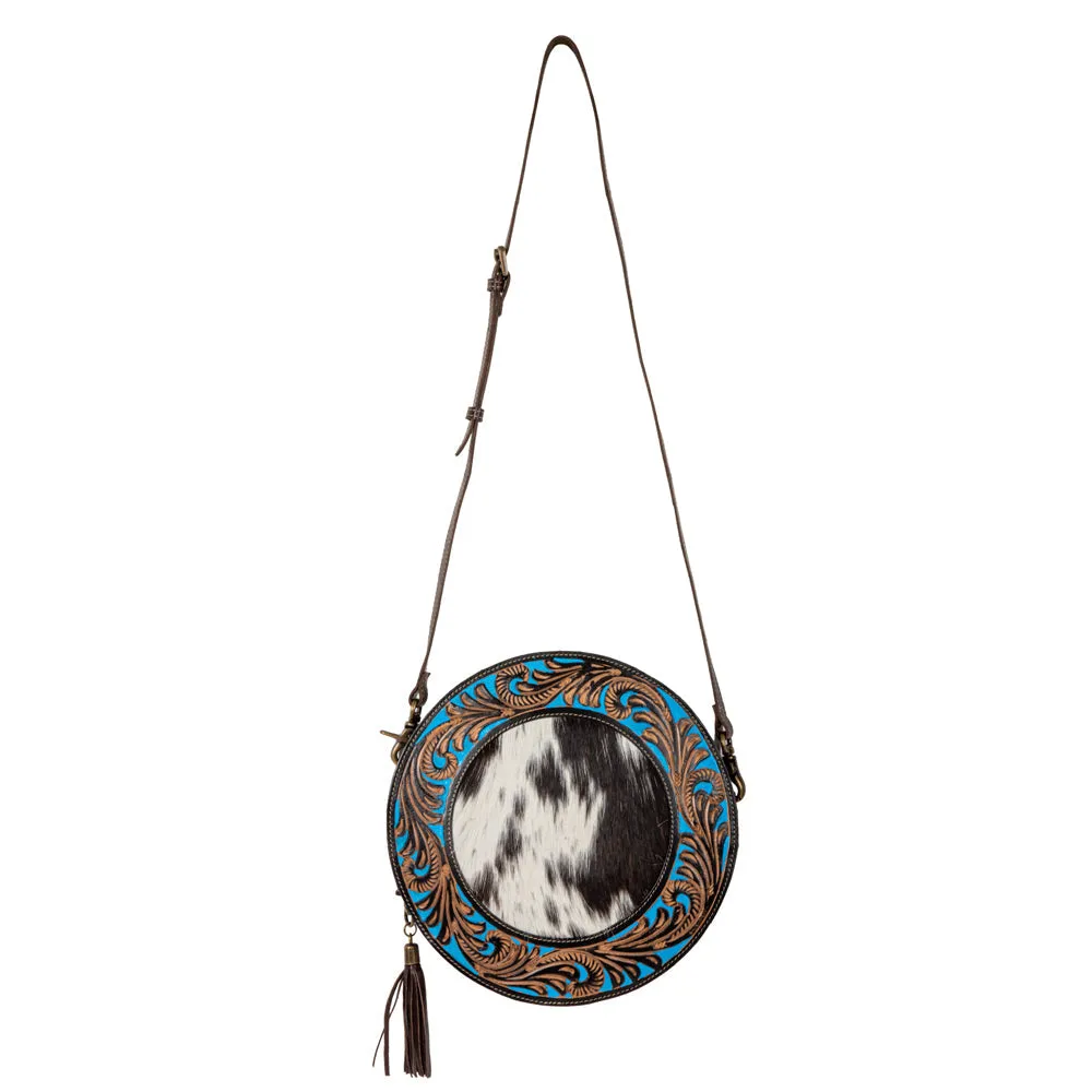 Night Gaze Hand-Tooled Round Bag