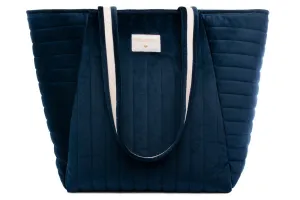 Nobodinoz Savanna Velvet Maternity Bag in Night Blue