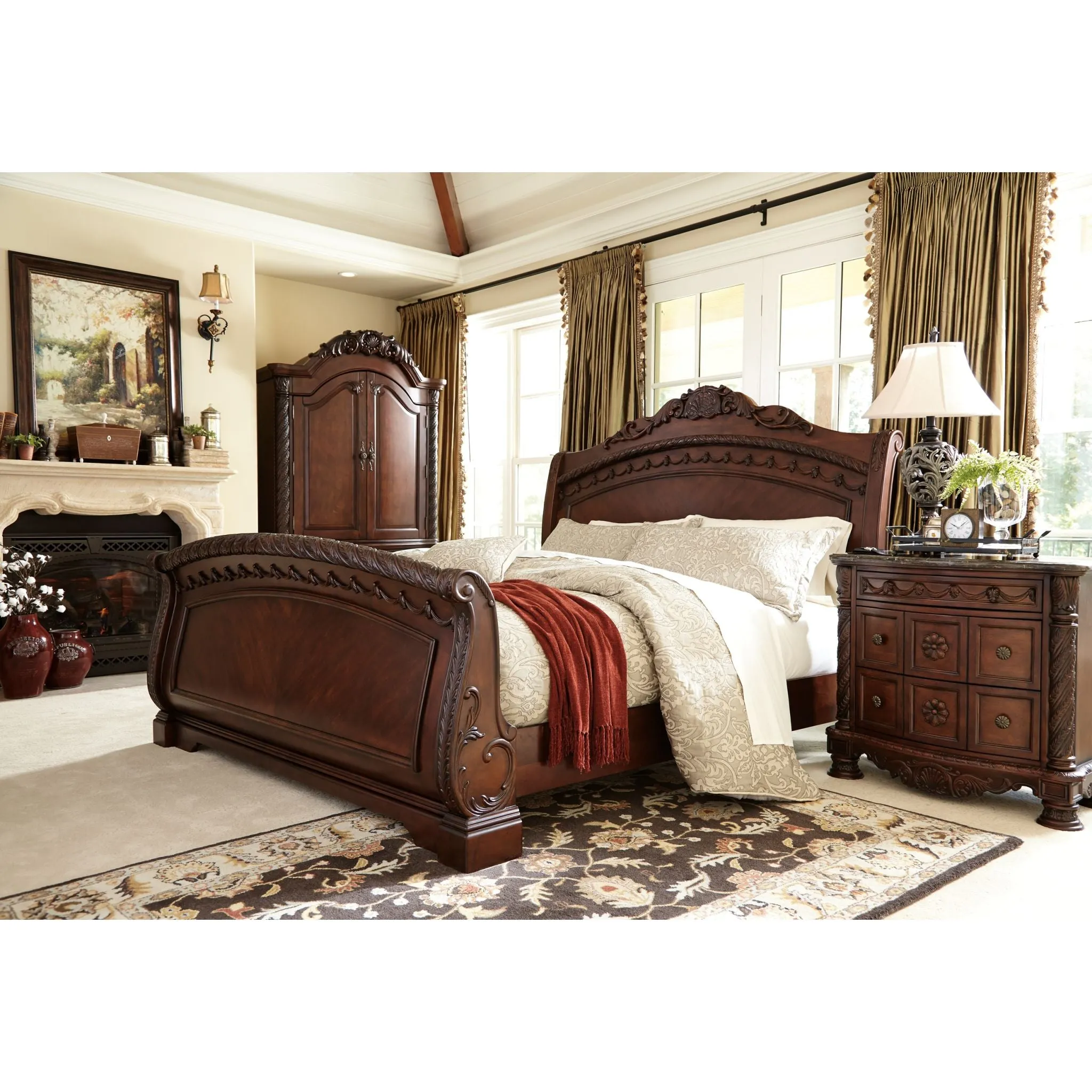 North Shore 3 Piece Sleigh Bed