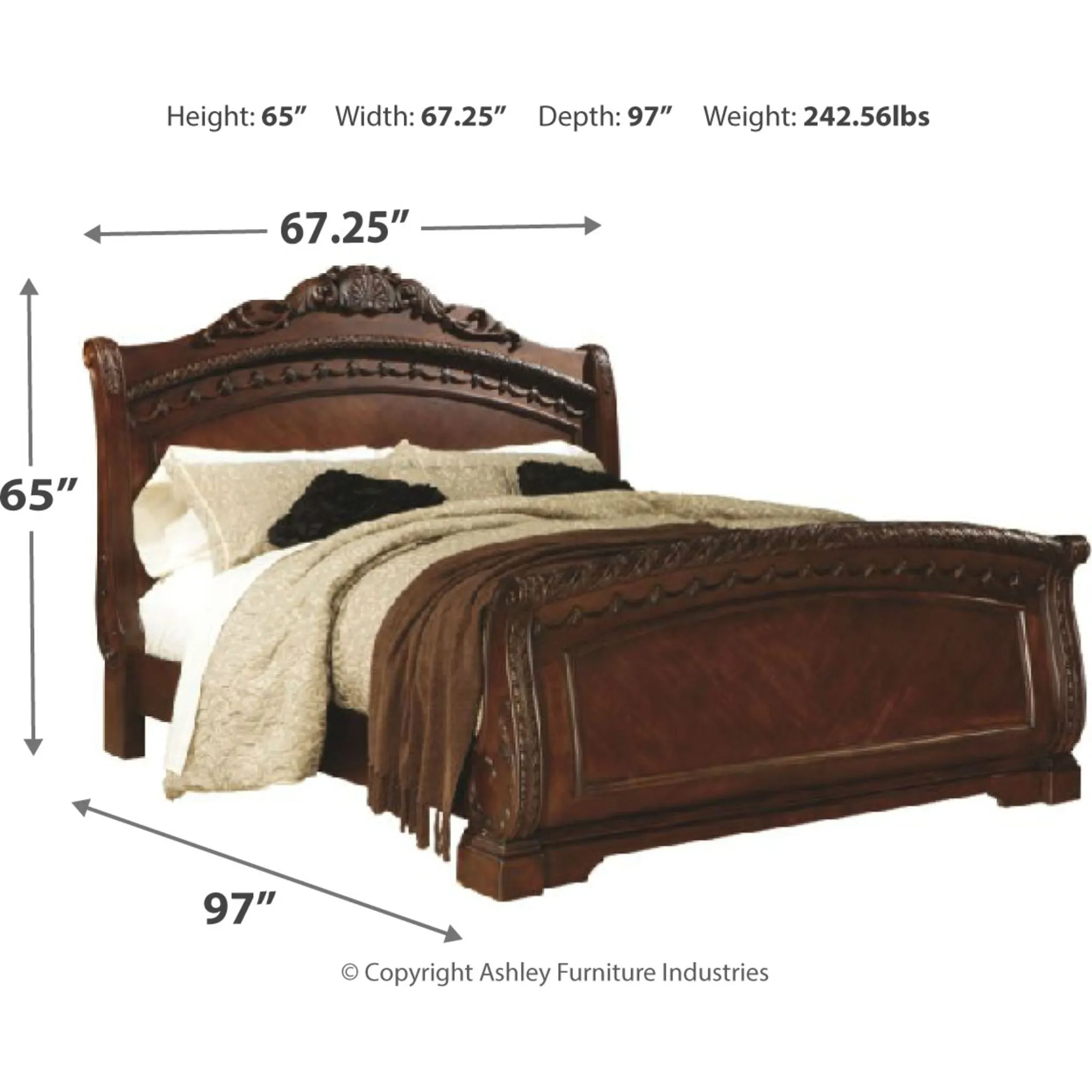 North Shore 3 Piece Sleigh Bed