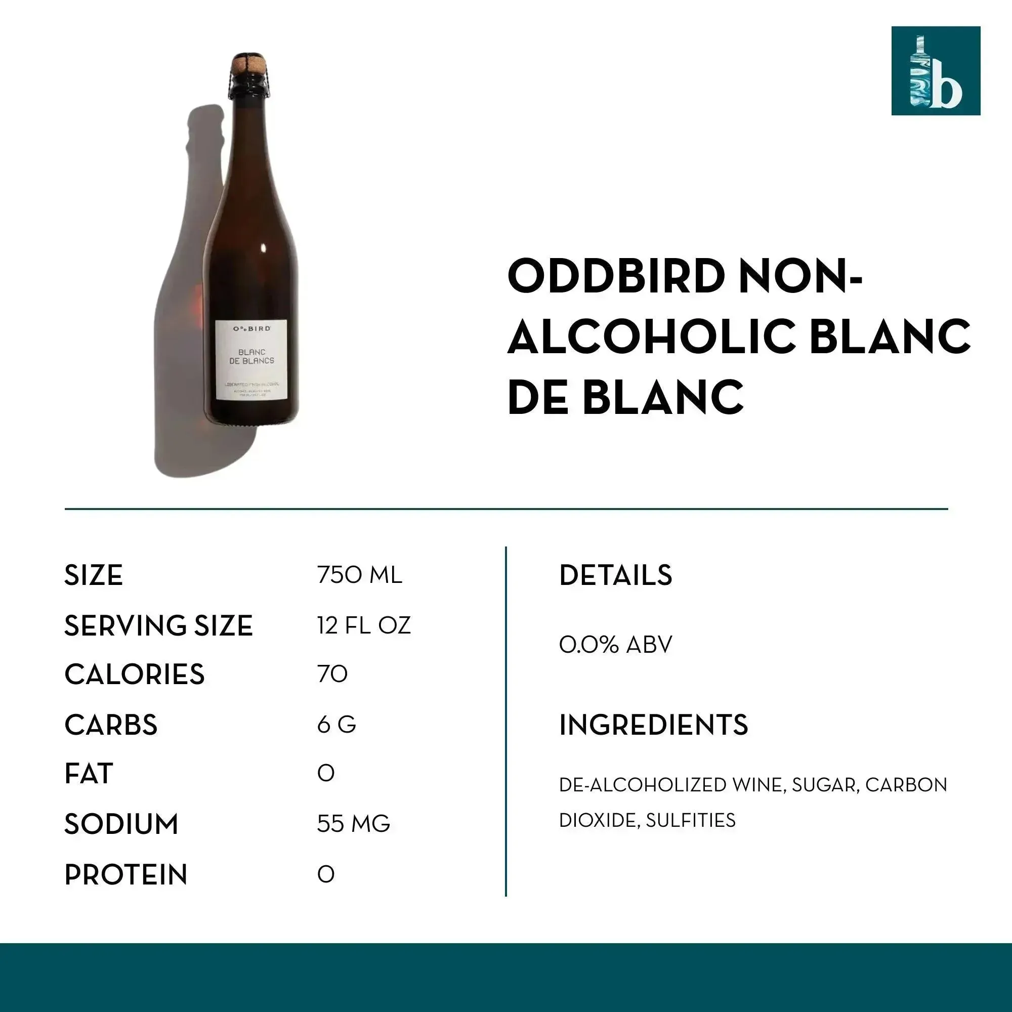 Oddbird Non-Alcoholic Blanc de Blancs Sparkling White Wine