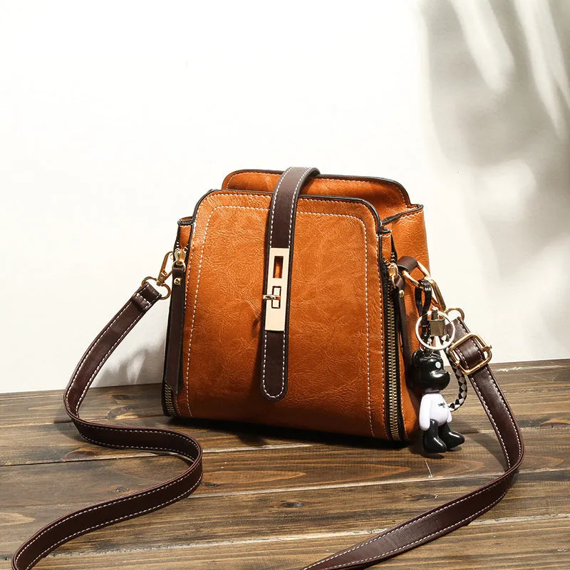 One Shoulder Crossbody Bucket Bag